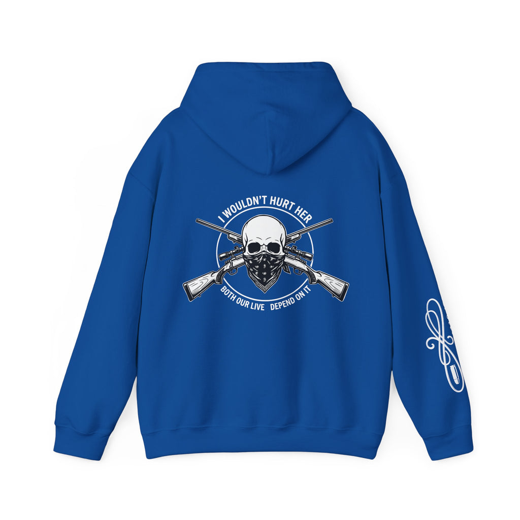 Protective Dad-Rifles Hoodie | Here’s Your Warning | White Font