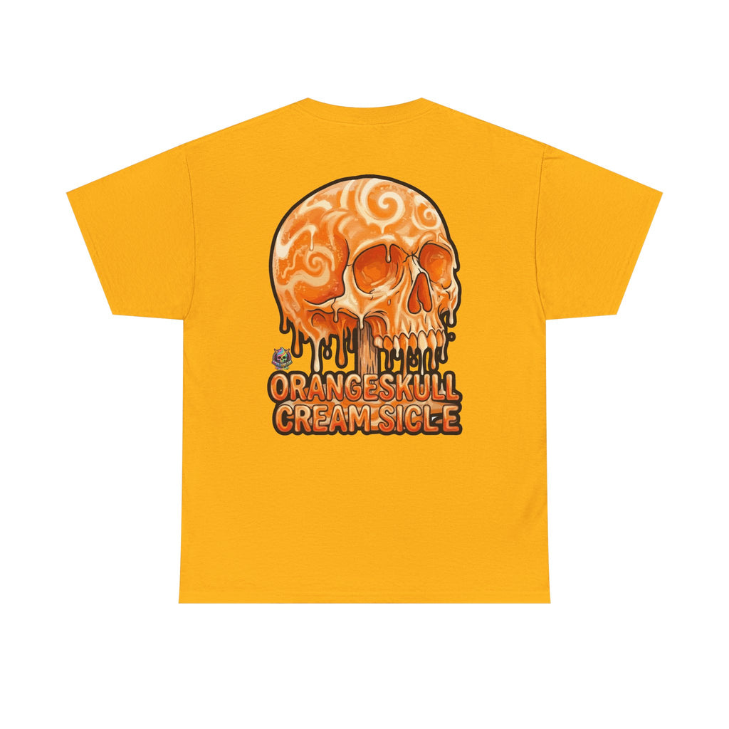 Skullcream-Orangeskull Cream Sickle T-Shirt | Colorful Drip Graphic Tee
