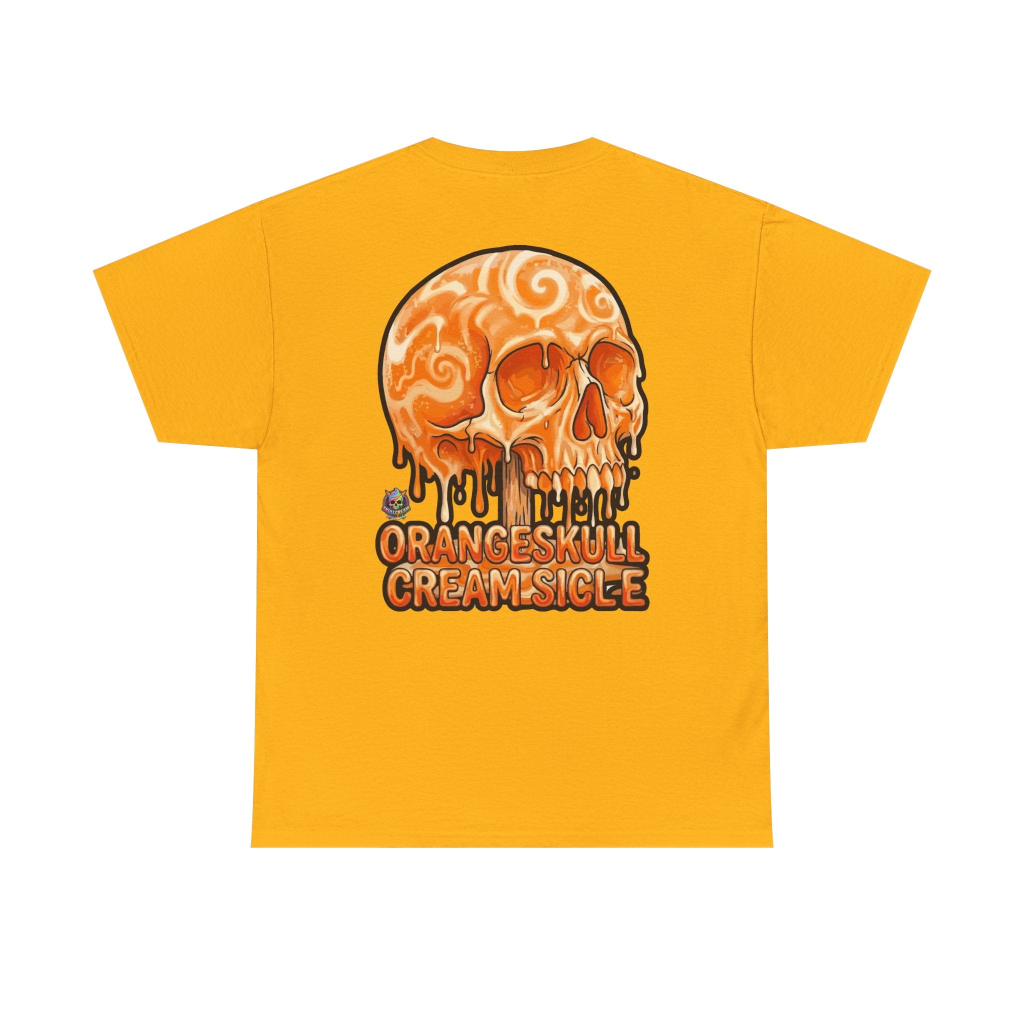 Skullcream-Orangeskull Cream Sickle T-Shirt | Colorful Drip Graphic Tee