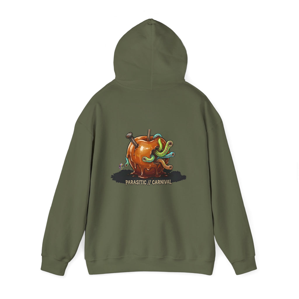 Skullcream Creepy Candy Apple Hoodie — 'Parasitic Carnival' Graphic Pullover