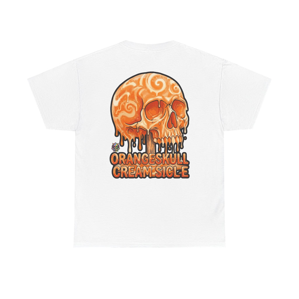 Skullcream-Orangeskull Cream Sickle T-Shirt | Colorful Drip Graphic Tee