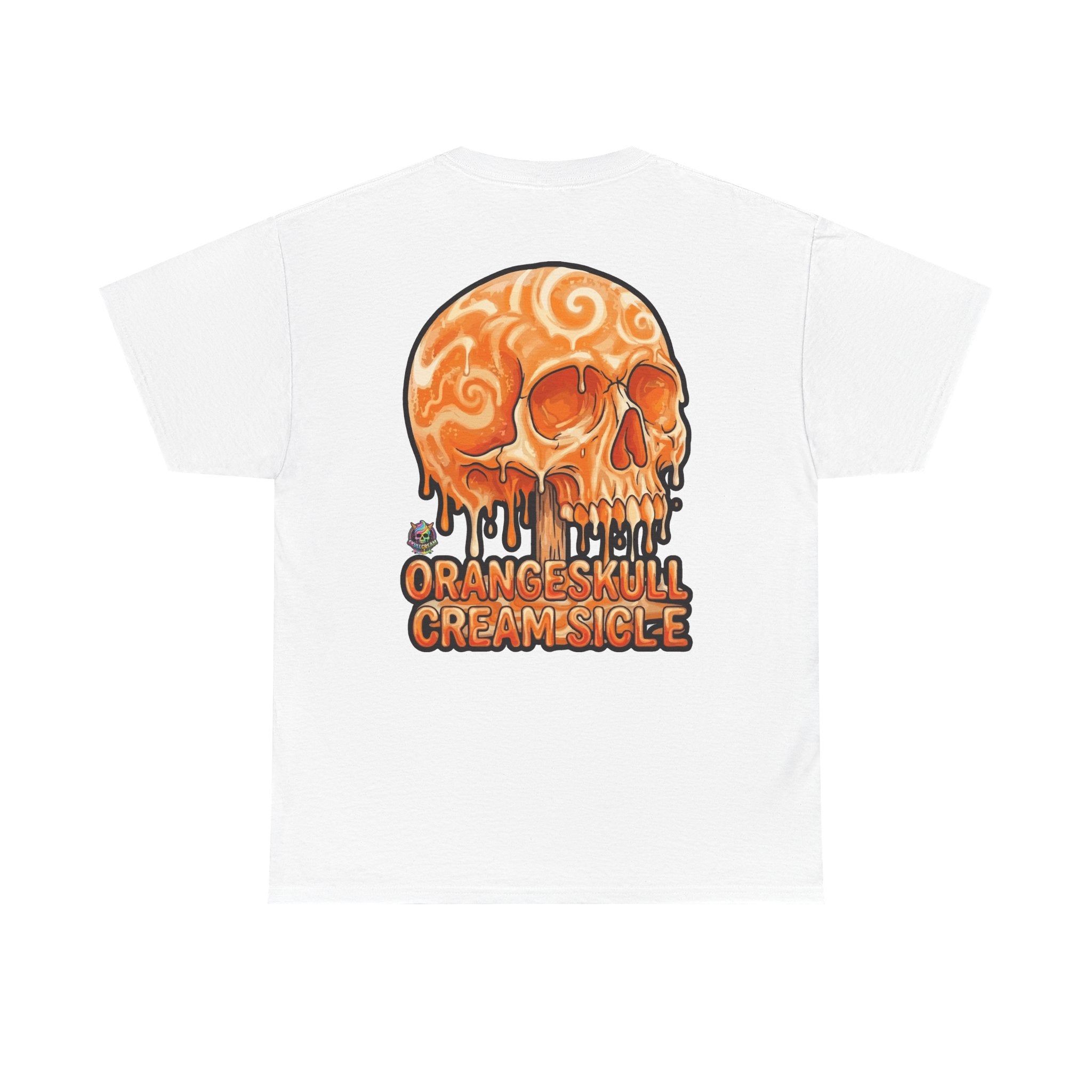 Skullcream-Orangeskull Cream Sickle T-Shirt | Colorful Drip Graphic Tee