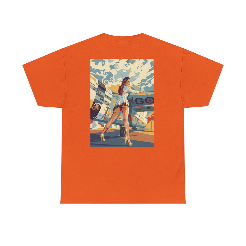 Yes Sir-Pin Up Stewardess T-Shirt | Parental Advisory  for the Bearded