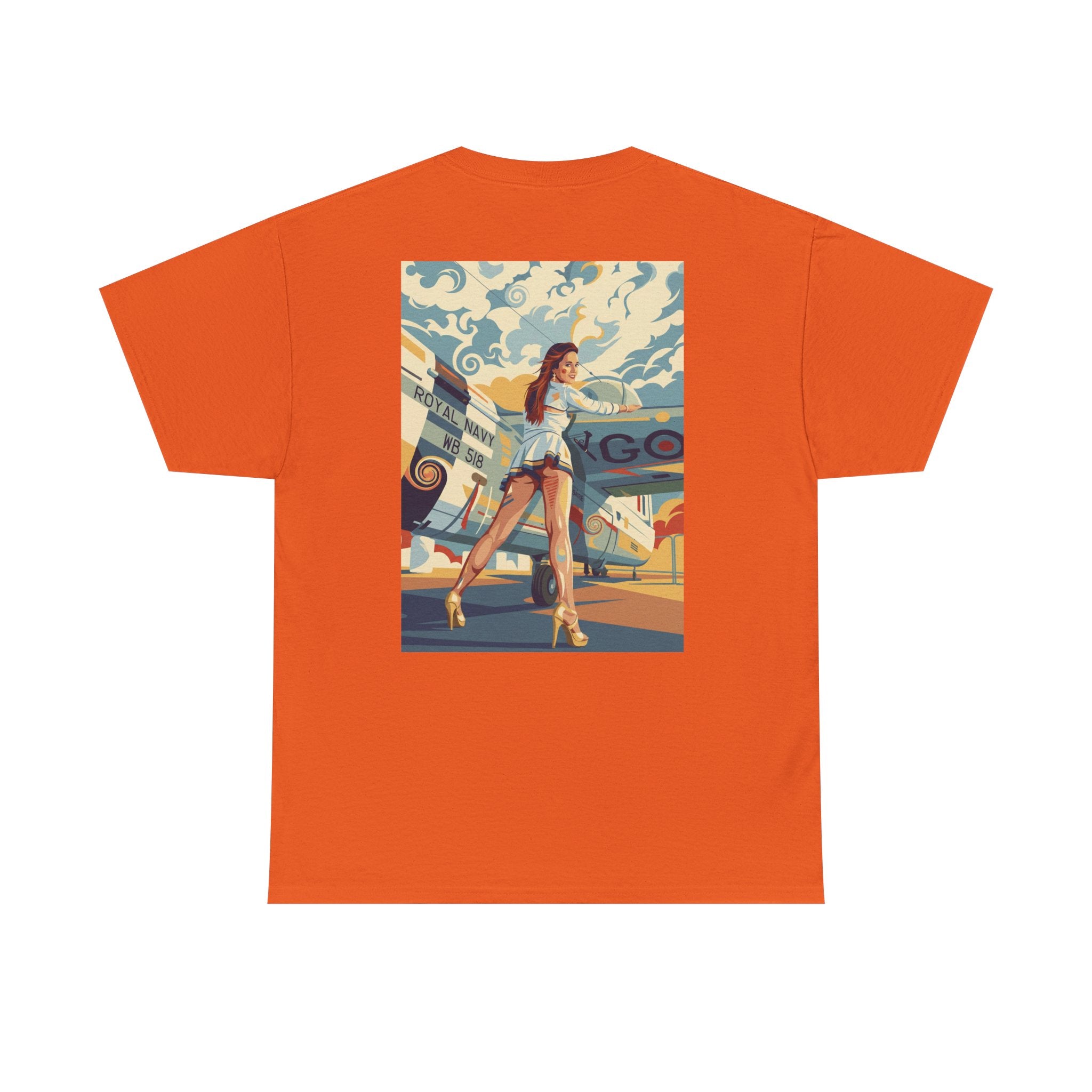 Yes Sir-Pin Up Stewardess T-Shirt | Parental Advisory  for the Bearded