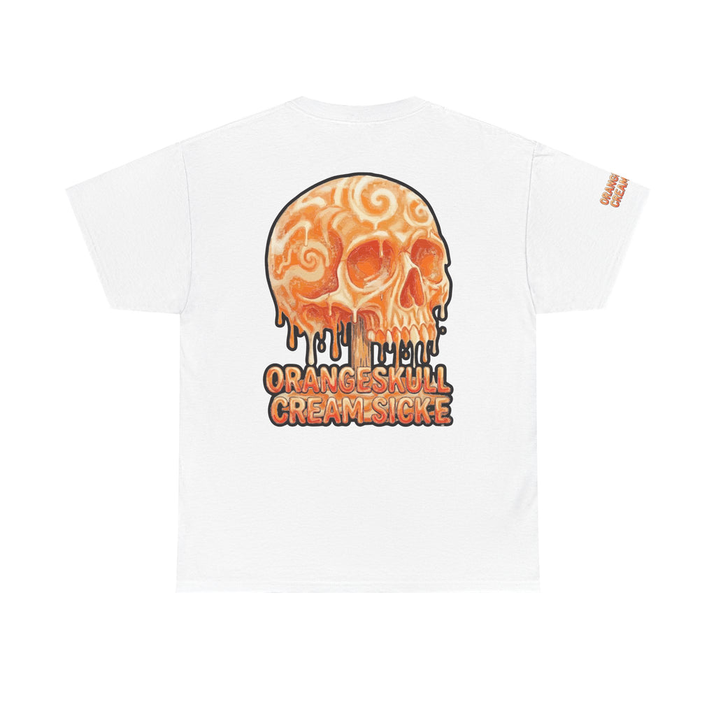 Skullcream-Orangeskull Cream Sickle T-Shirt | Colorful Drip Graphic Tee