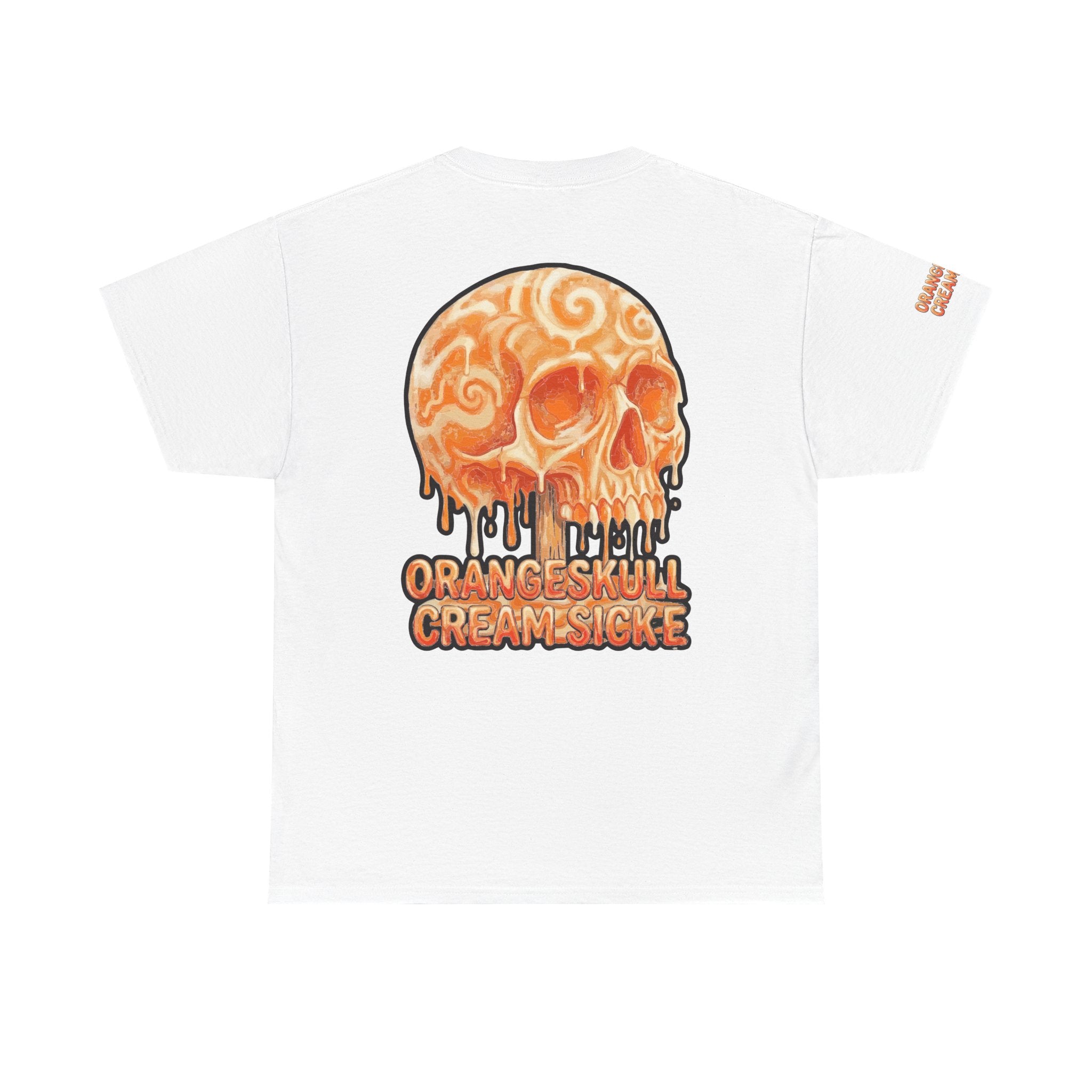 Skullcream-Orangeskull Cream Sickle T-Shirt | Colorful Drip Graphic Tee