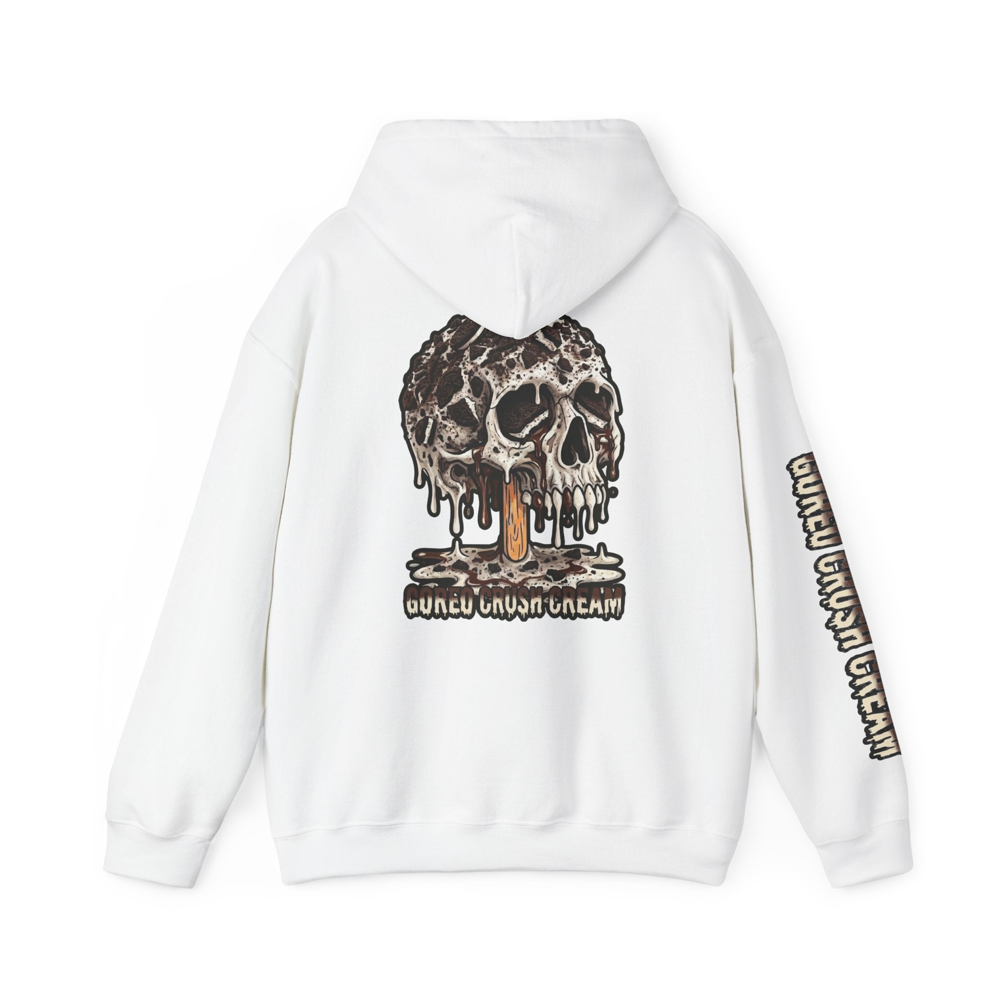 Skullcream-Goreo Crush Cream Hoodie | Dripping Skull Graphic