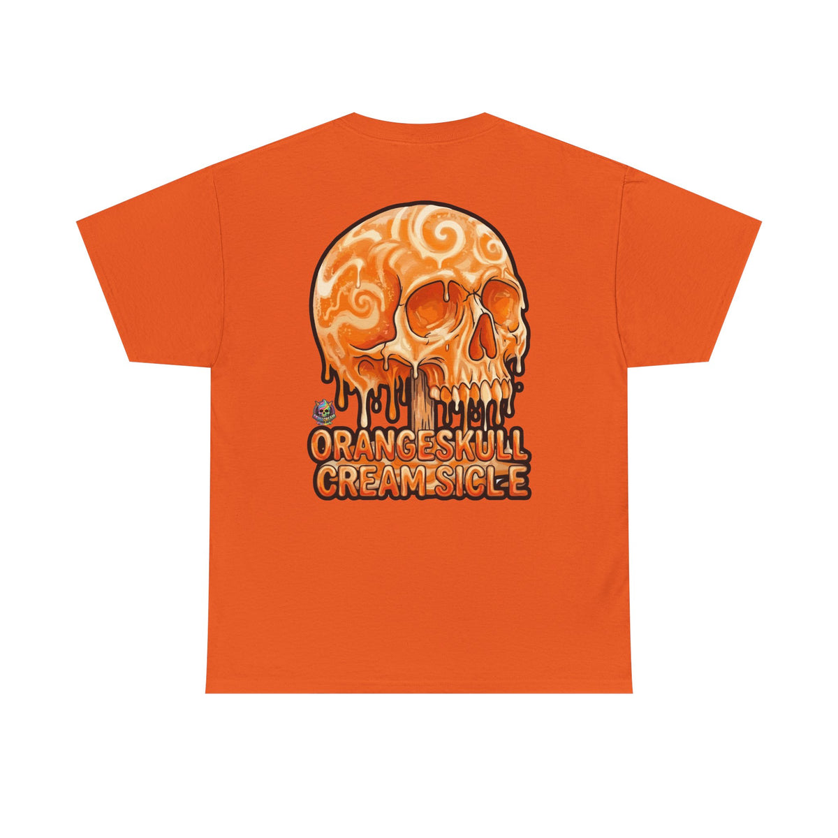 Skullcream-Orangeskull Cream Sickle T-Shirt | Colorful Drip Graphic Tee