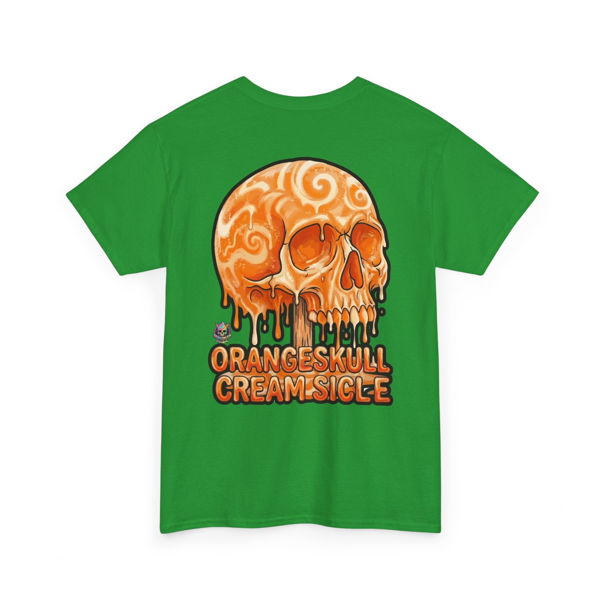 Skullcream-Orangeskull Cream Sickle T-Shirt | Colorful Drip Graphic Tee