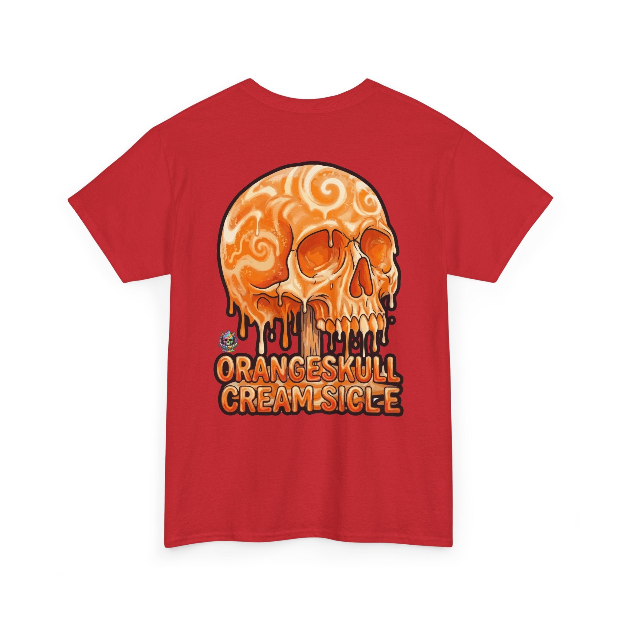 Skullcream-Orangeskull Cream Sickle T-Shirt | Colorful Drip Graphic Tee
