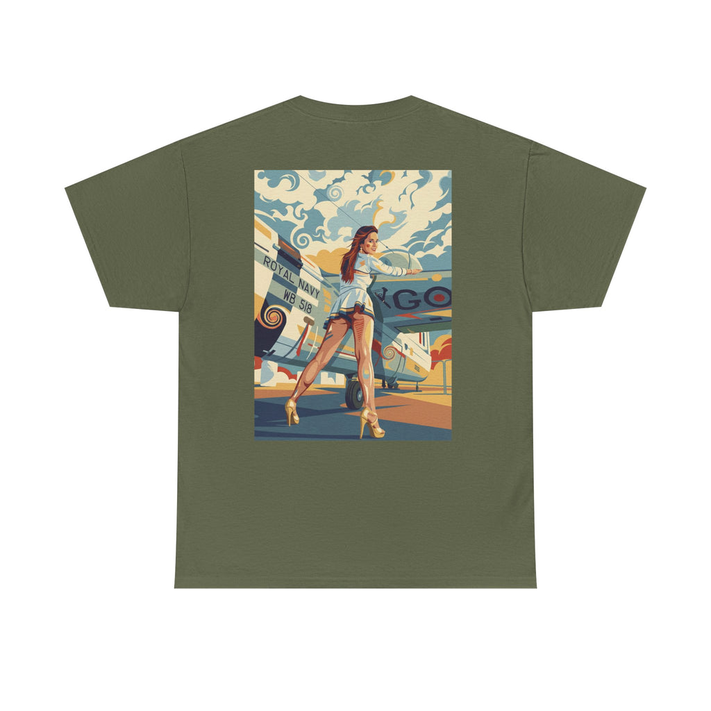 Good Girl-Pin Up Stewardess T-Shirt | Parental Advisory  for the Bearded