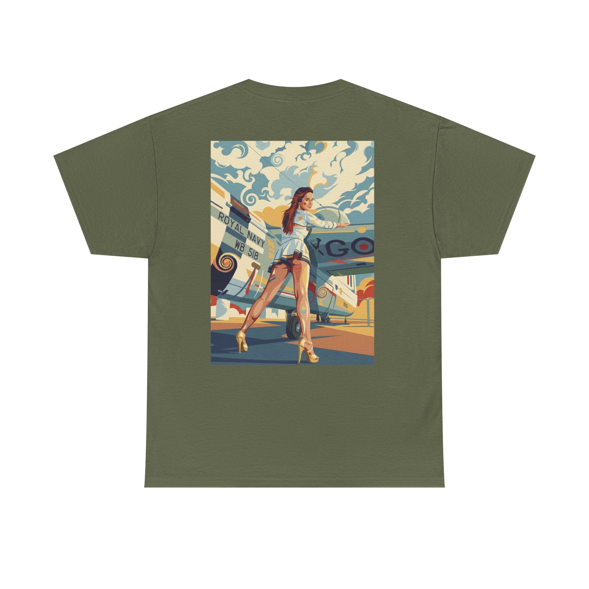 Good Girl-Pin Up Stewardess T-Shirt | Parental Advisory  for the Bearded