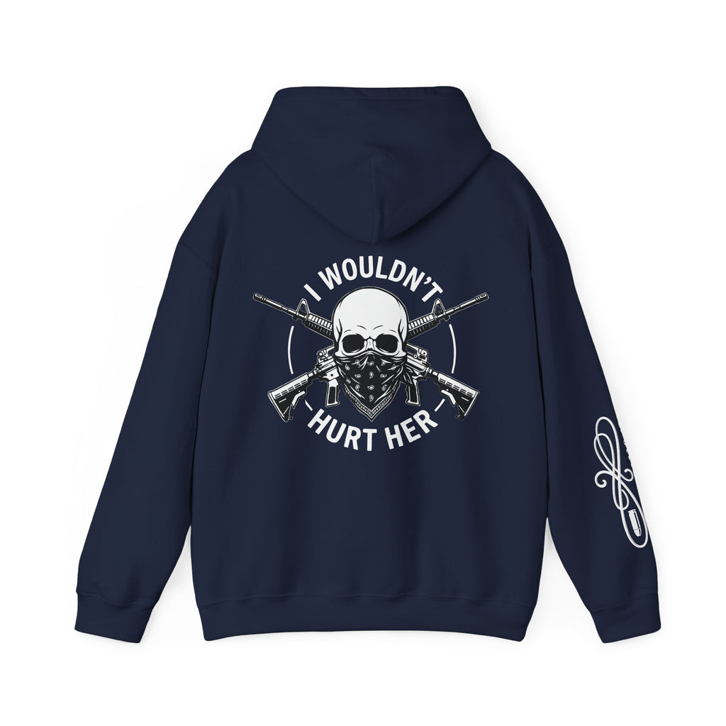 Protective Dad-Assault Rifles Hoodie | Here’s Your Warning | White Font