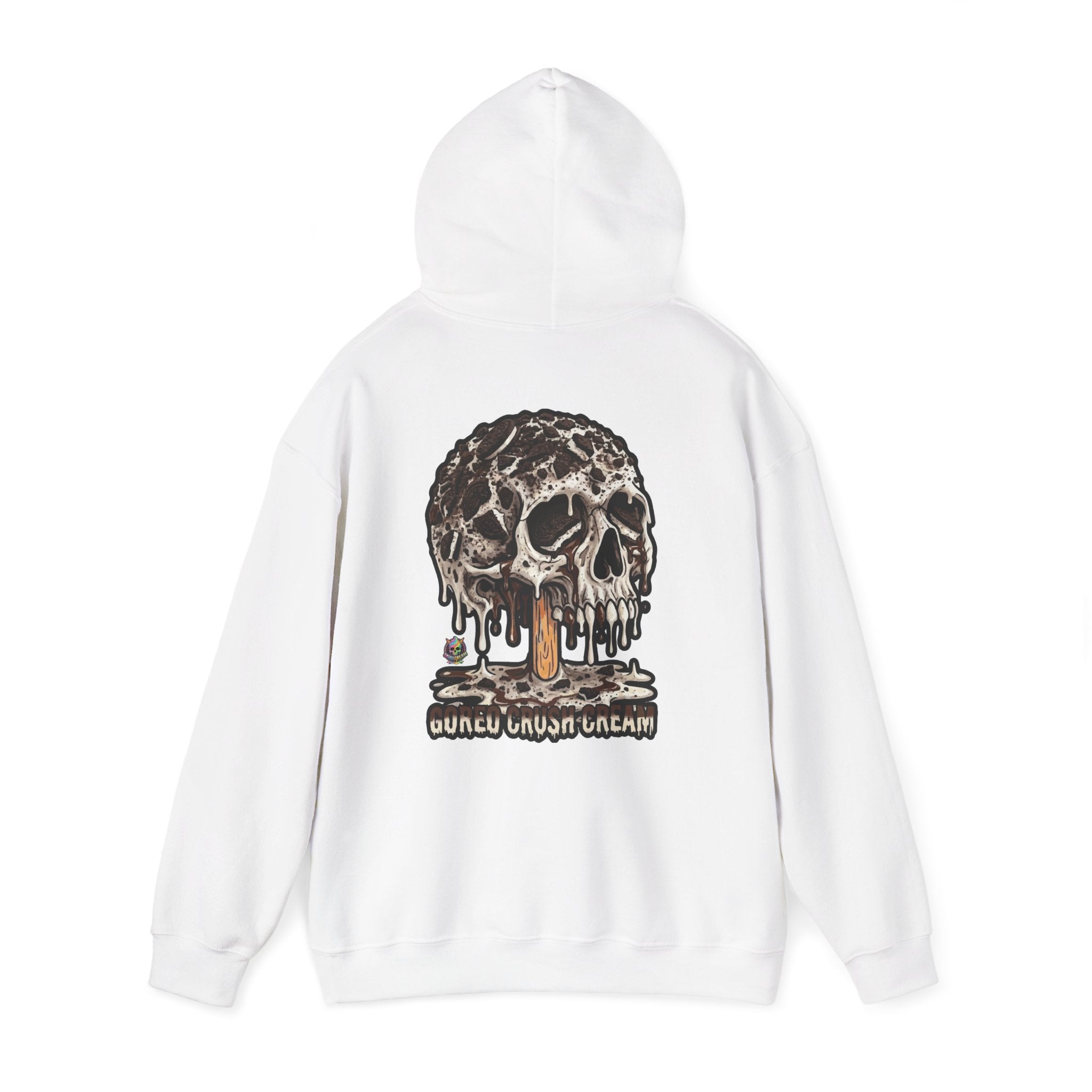 Skullcream-Goreo Crush Cream Hoodie | Dripping Skull Graphic