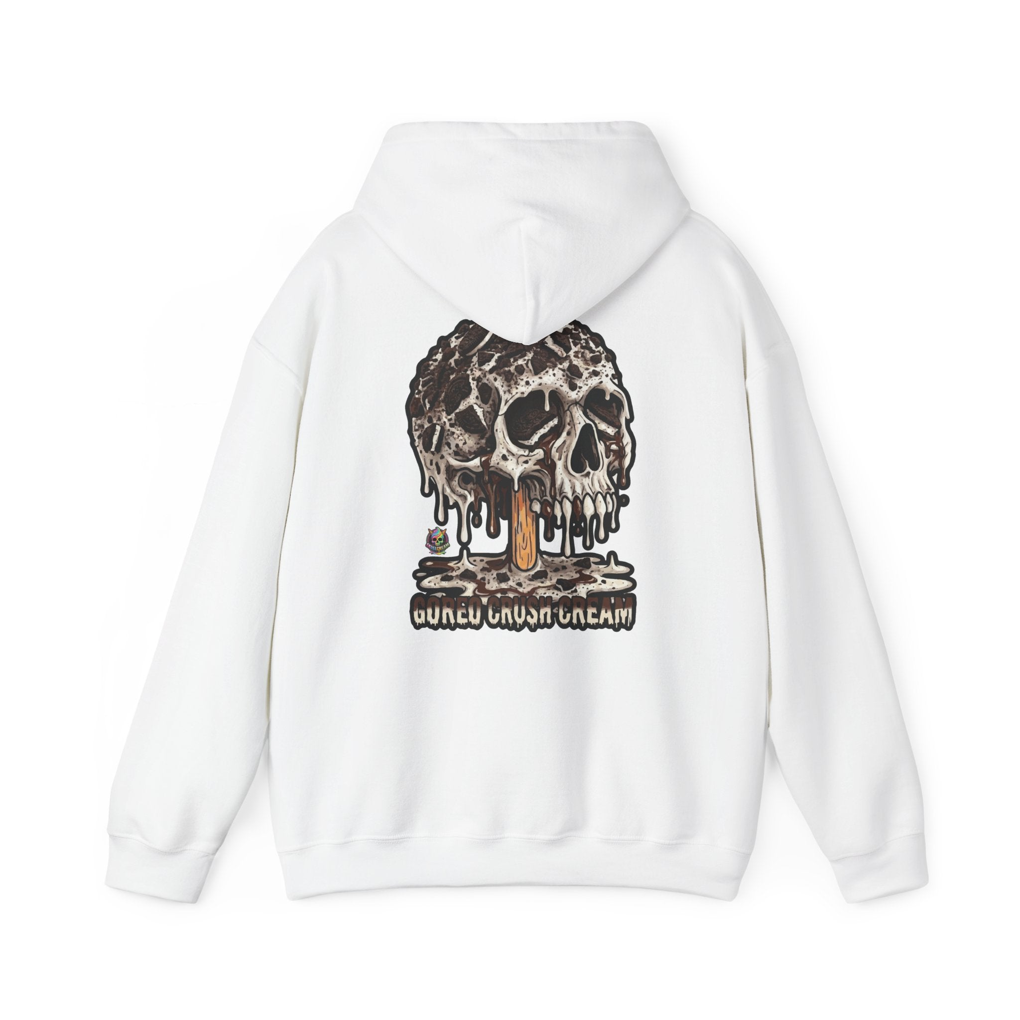 Skullcream-Goreo Crush Cream Hoodie | Dripping Skull Graphic