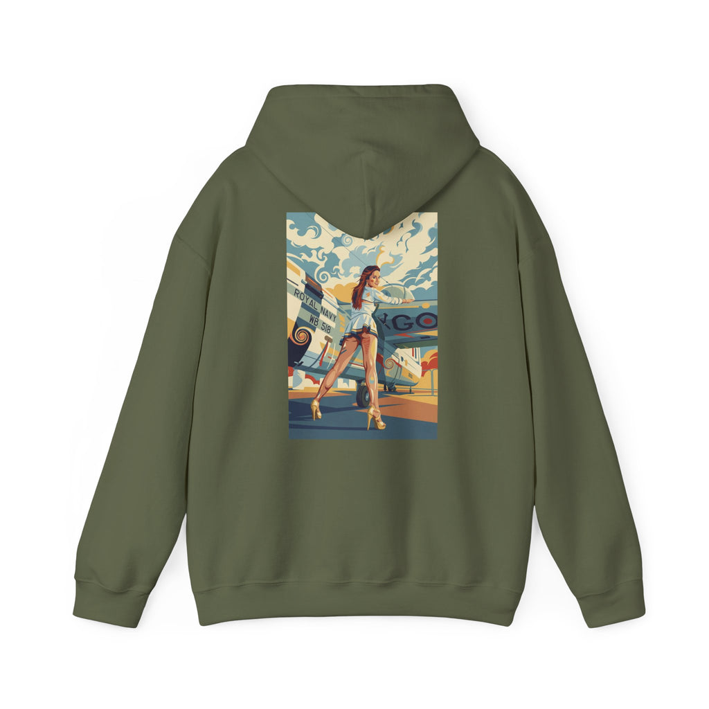 Yes Sir-Pin Up Stewardess Hoodie | Parental Advisory  for the Bearded