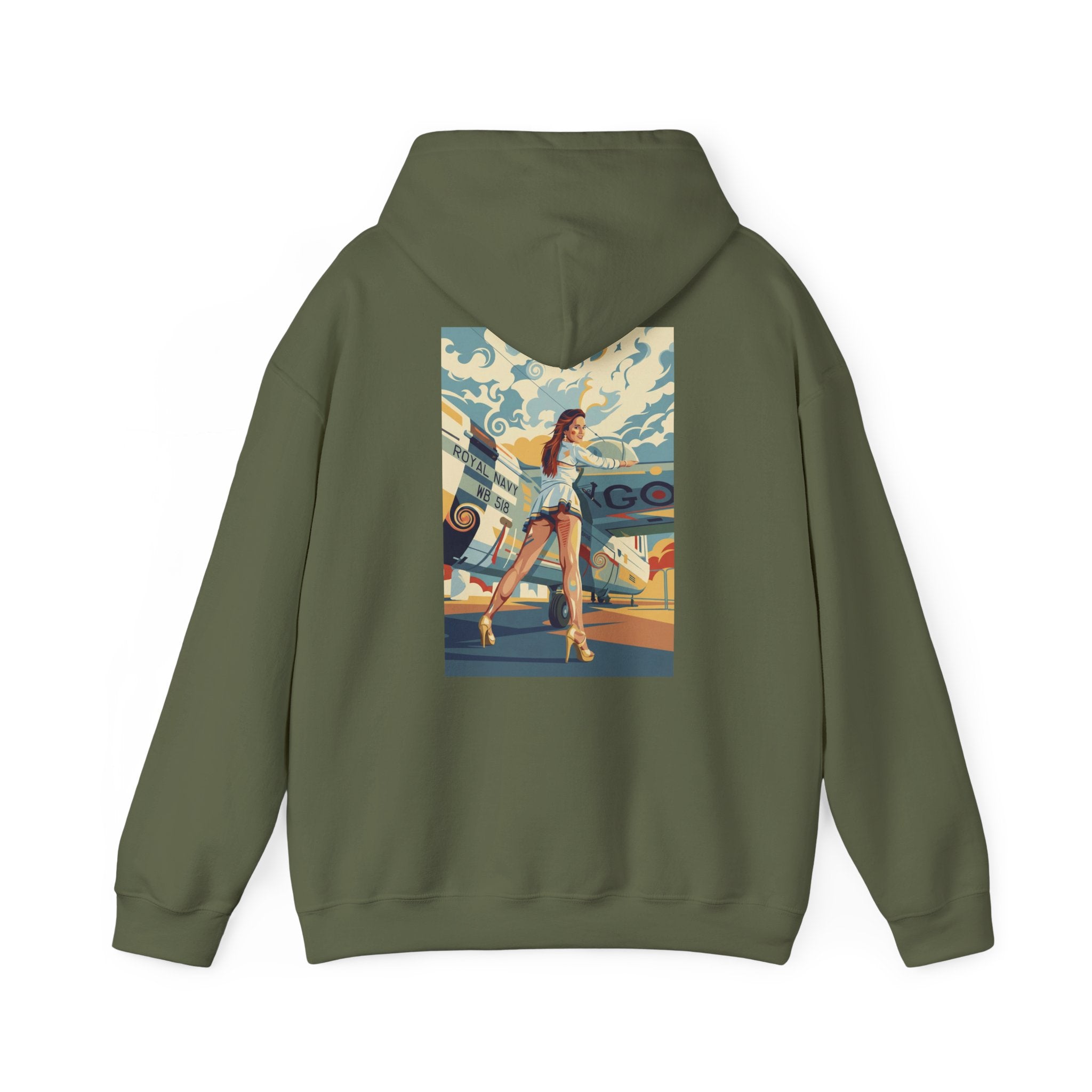 Yes Sir-Pin Up Stewardess Hoodie | Parental Advisory  for the Bearded