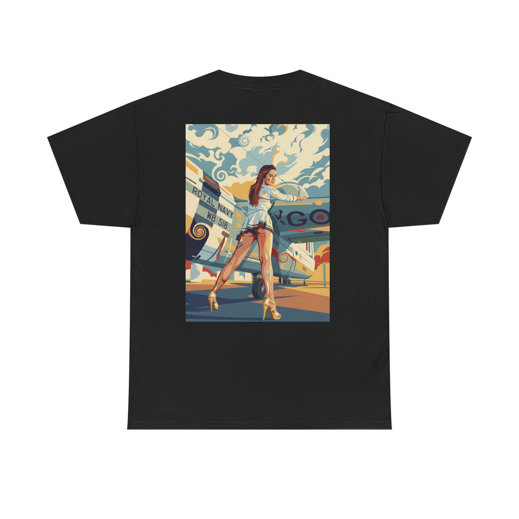 Good Girl-Pin Up Stewardess T-Shirt | Parental Advisory  for the Bearded