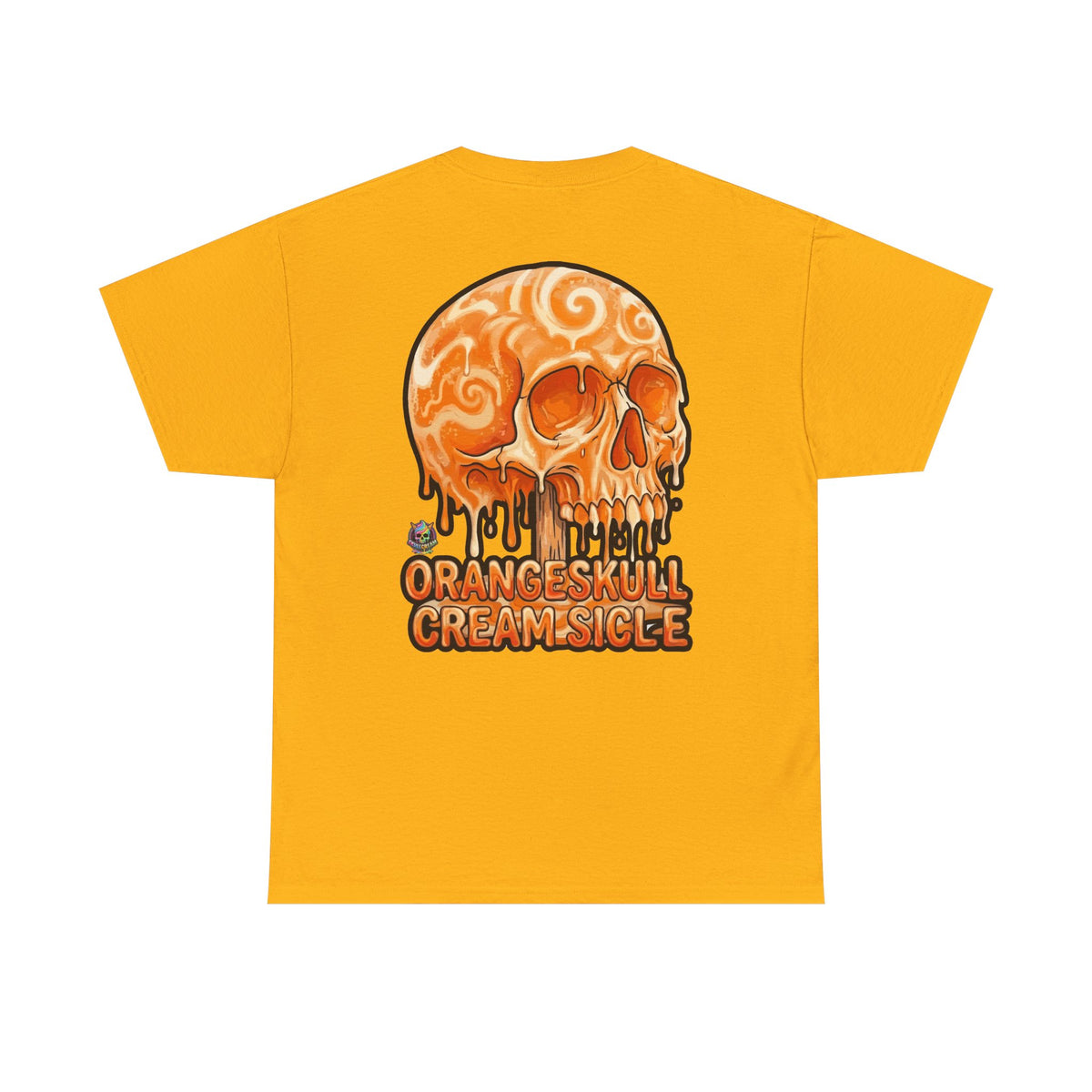 Skullcream-Orangeskull Cream Sickle T-Shirt | Colorful Drip Graphic Tee