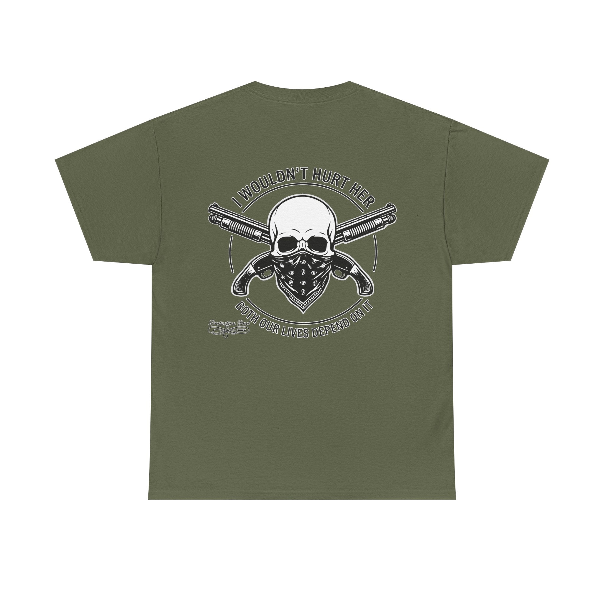 Protective Dad Sawed Off Shotguns T-Shirt | Here’s Your Warning