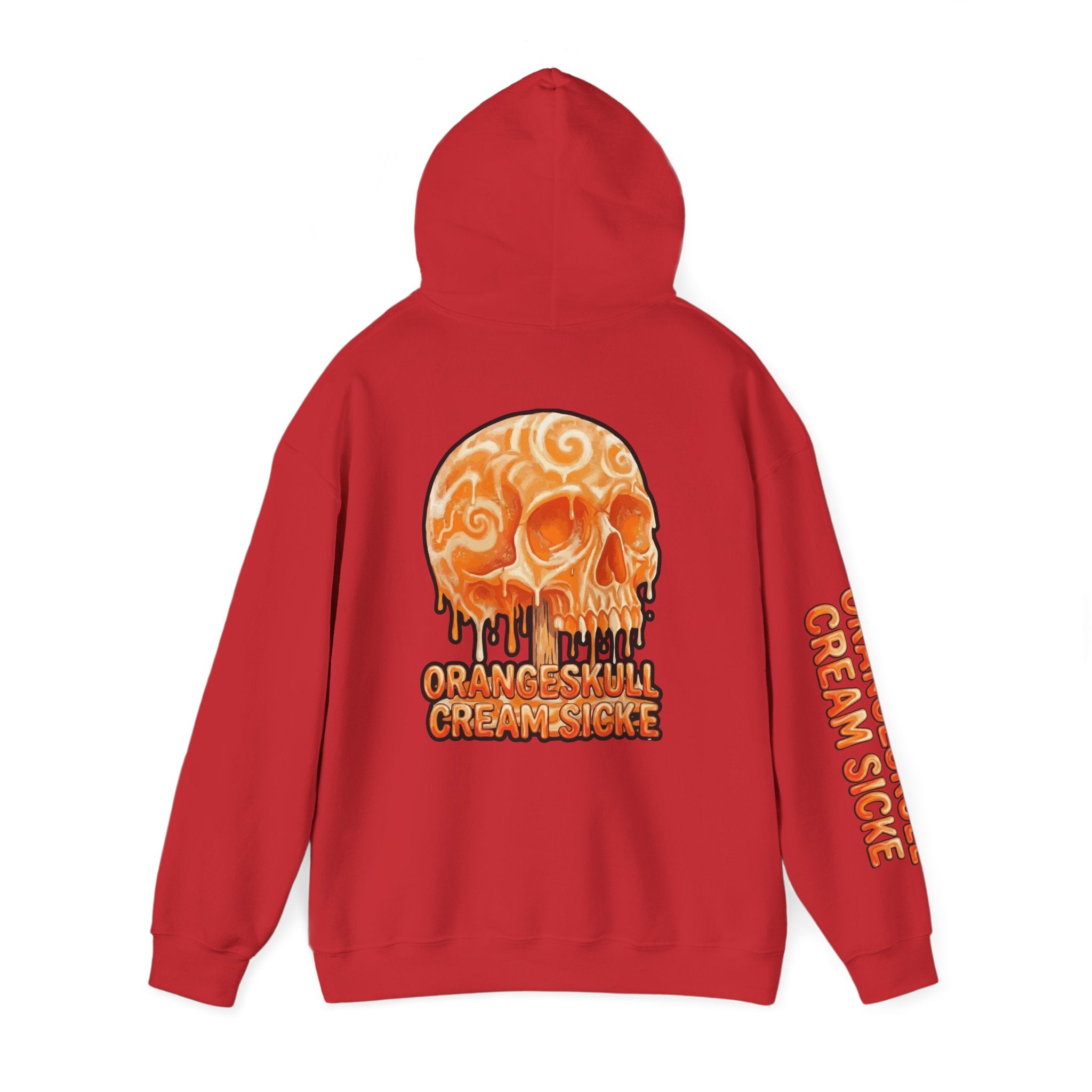 Skullcream-Orangeskull Cream Sickle Hoodie | Dripping Skull Graphic