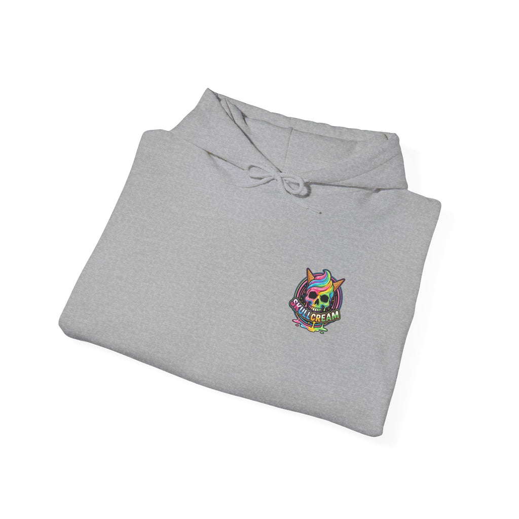 Skullcream-Orangeskull Cream Sickle Hoodie | Dripping Skull Graphic
