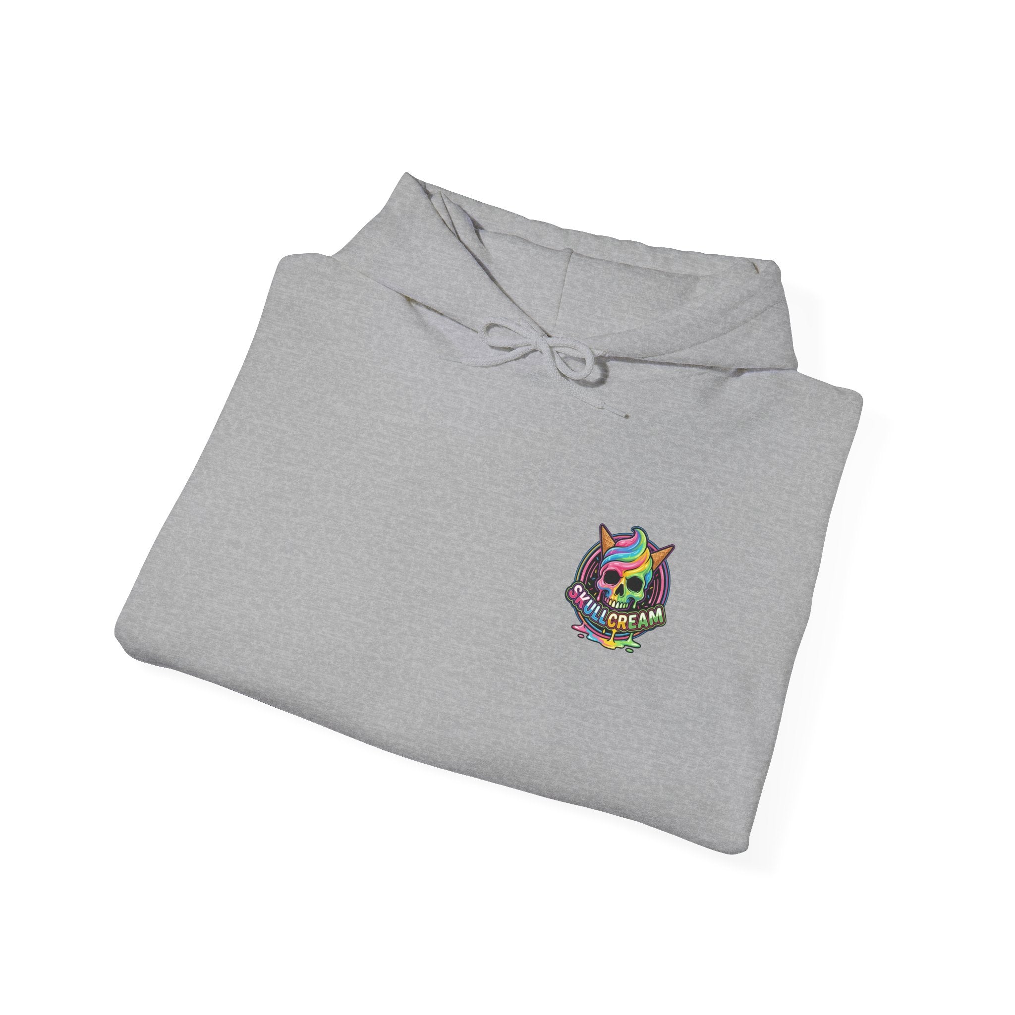 Skullcream-Orangeskull Cream Sickle Hoodie | Dripping Skull Graphic