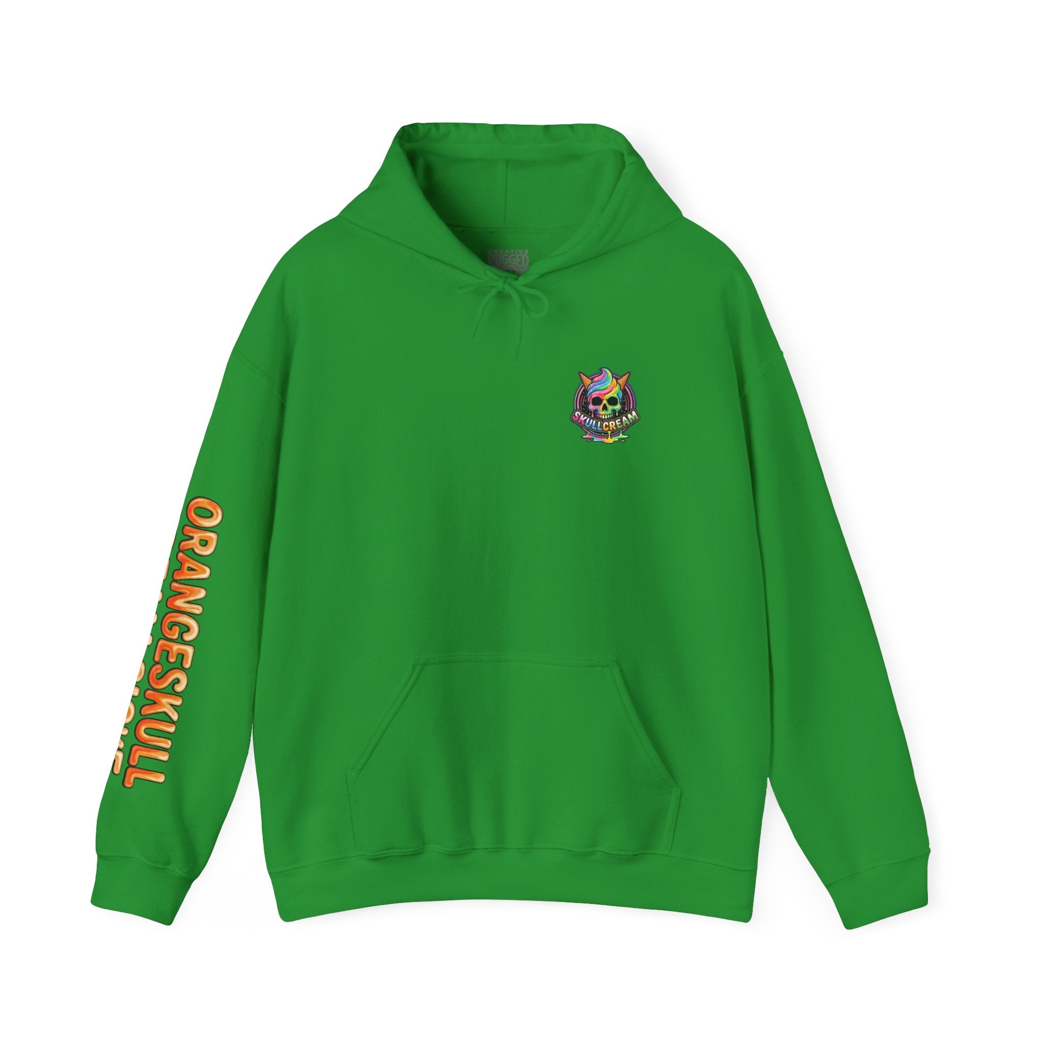 Skullcream-Orangeskull Cream Sickle Hoodie | Dripping Skull Graphic