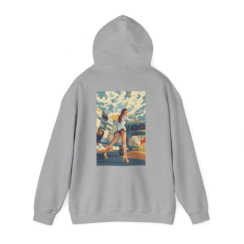 Yes Sir-Pin Up Stewardess Hoodie | Parental Advisory  for the Bearded