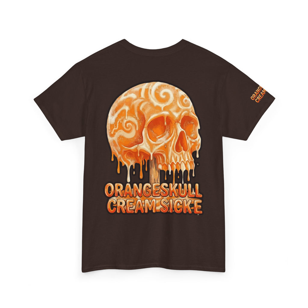 Skullcream-Orangeskull Cream Sickle T-Shirt | Colorful Drip Graphic Tee