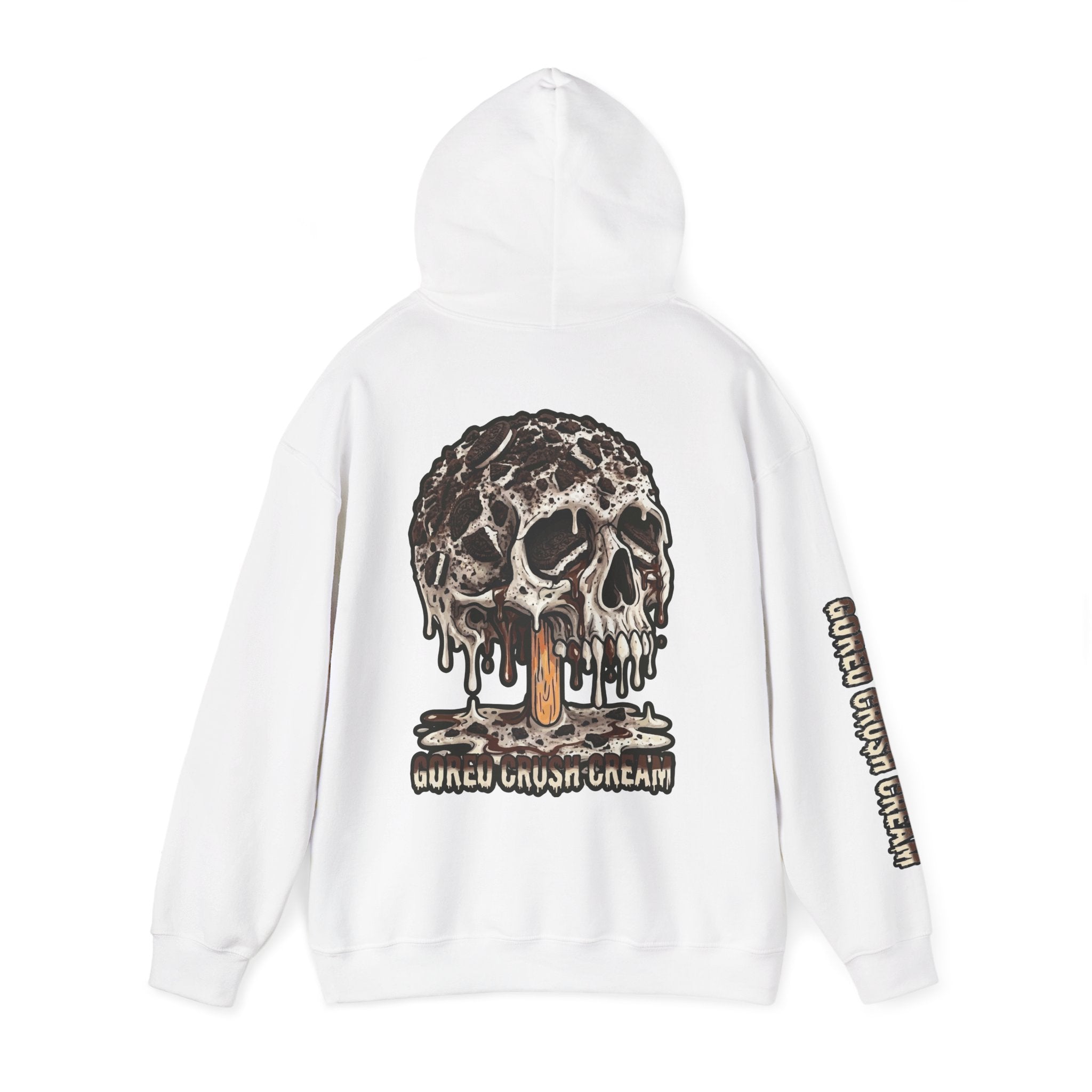Skullcream-Goreo Crush Cream Hoodie | Dripping Skull Graphic
