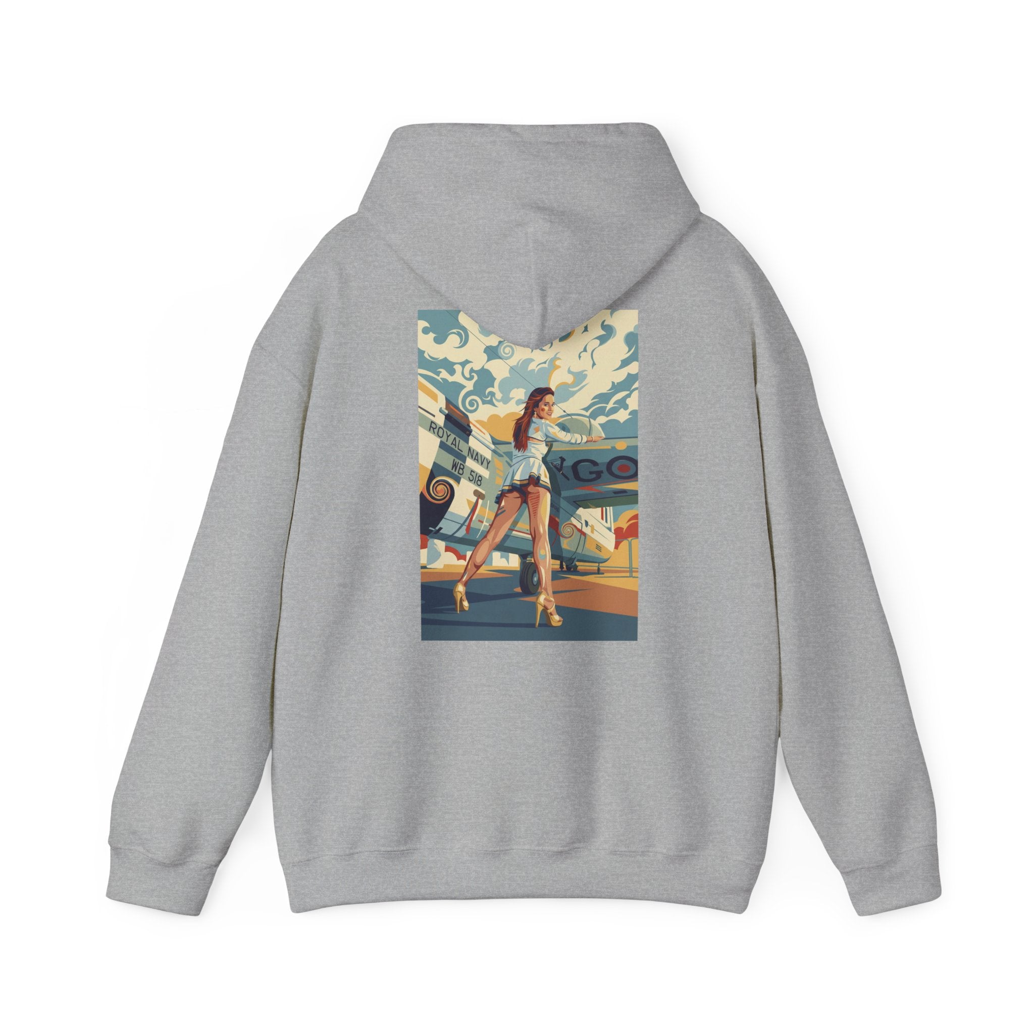Yes Sir-Pin Up Stewardess Hoodie | Parental Advisory  for the Bearded