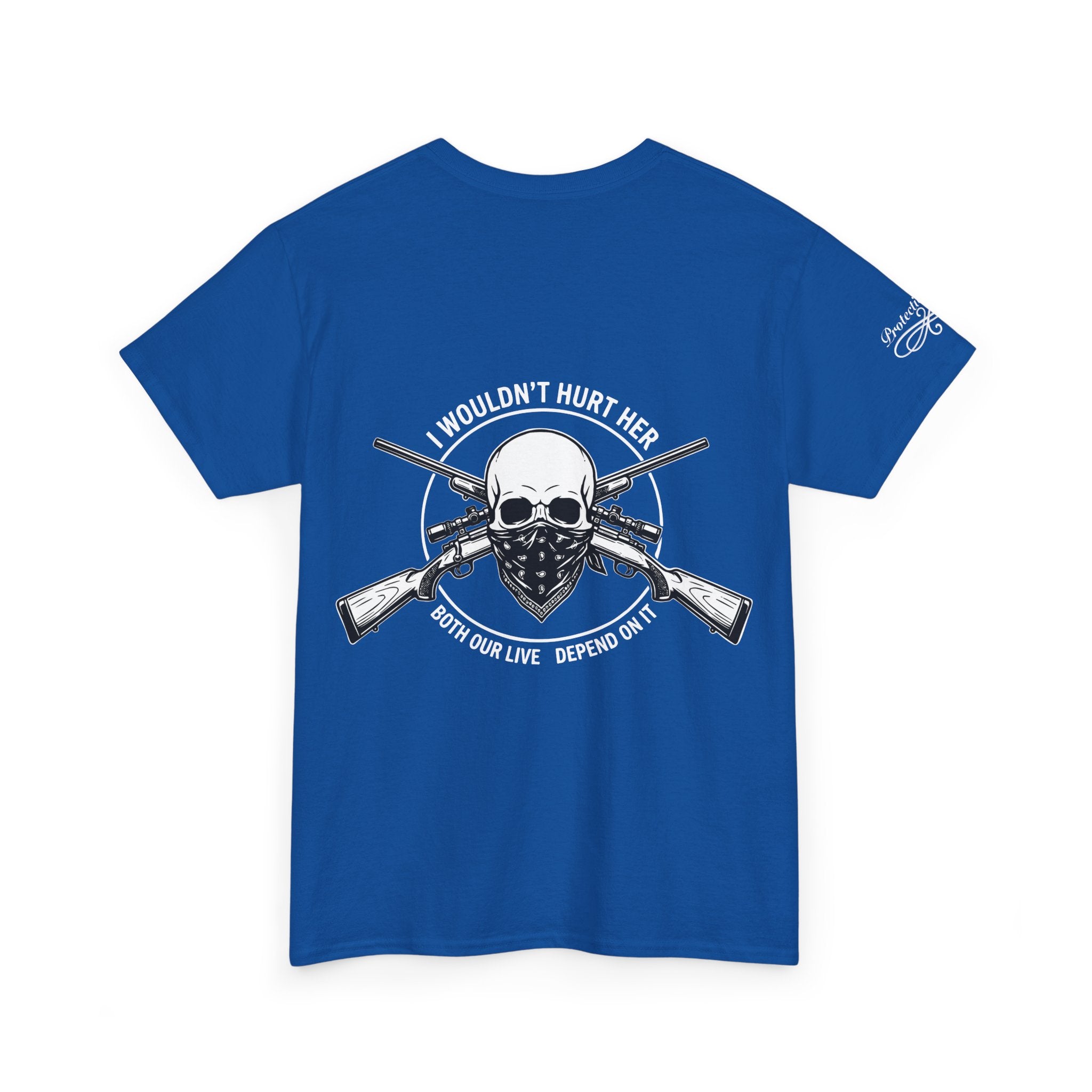 Protective Dad-Rifles T-Shirt | Here’s Your Warning | White Font