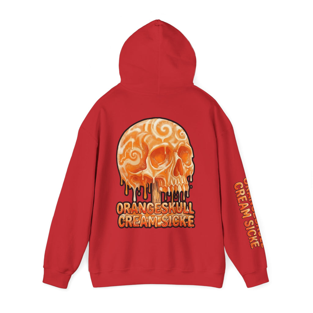 Skullcream-Orangeskull Cream Sickle Hoodie | Dripping Skull Graphic