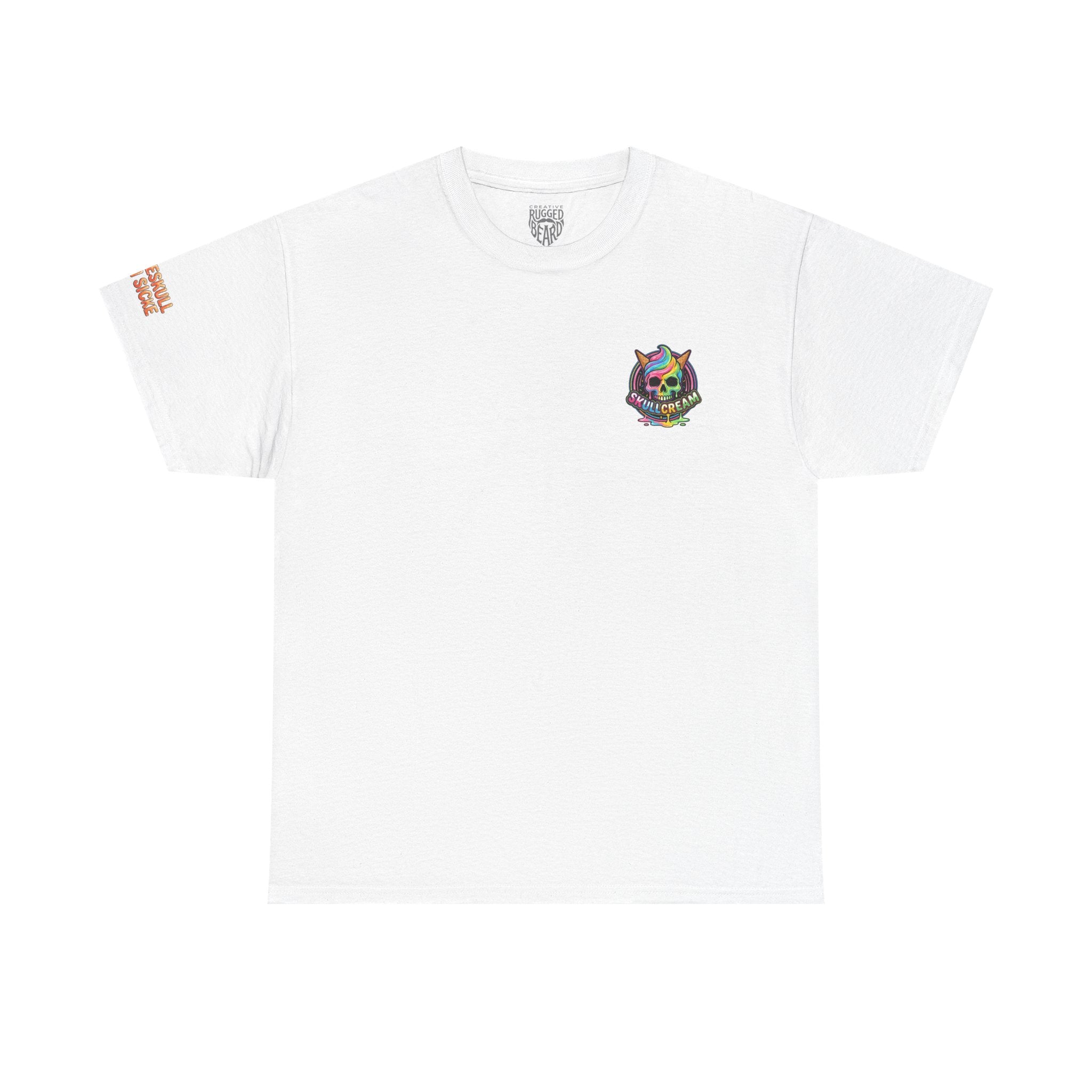 Skullcream-Orangeskull Cream Sickle T-Shirt | Colorful Drip Graphic Tee