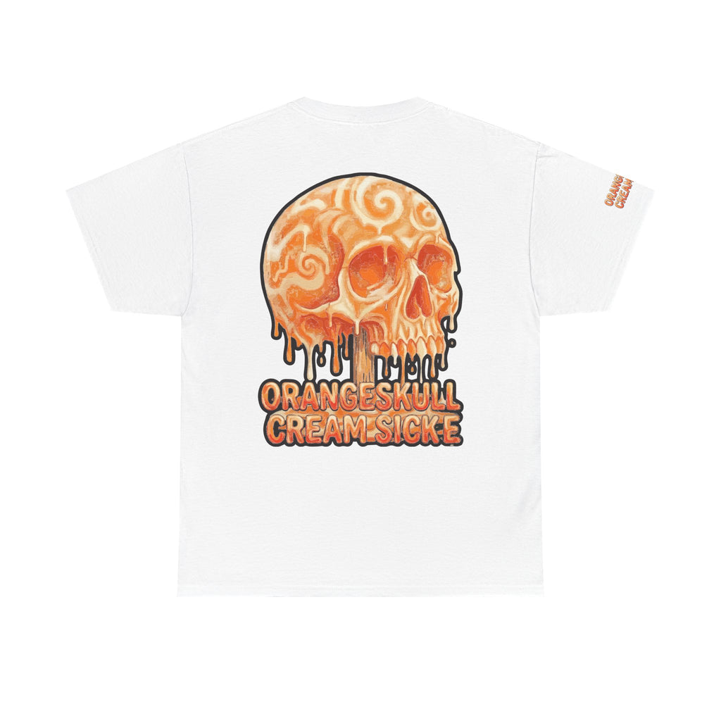 Skullcream-Orangeskull Cream Sickle T-Shirt | Colorful Drip Graphic Tee
