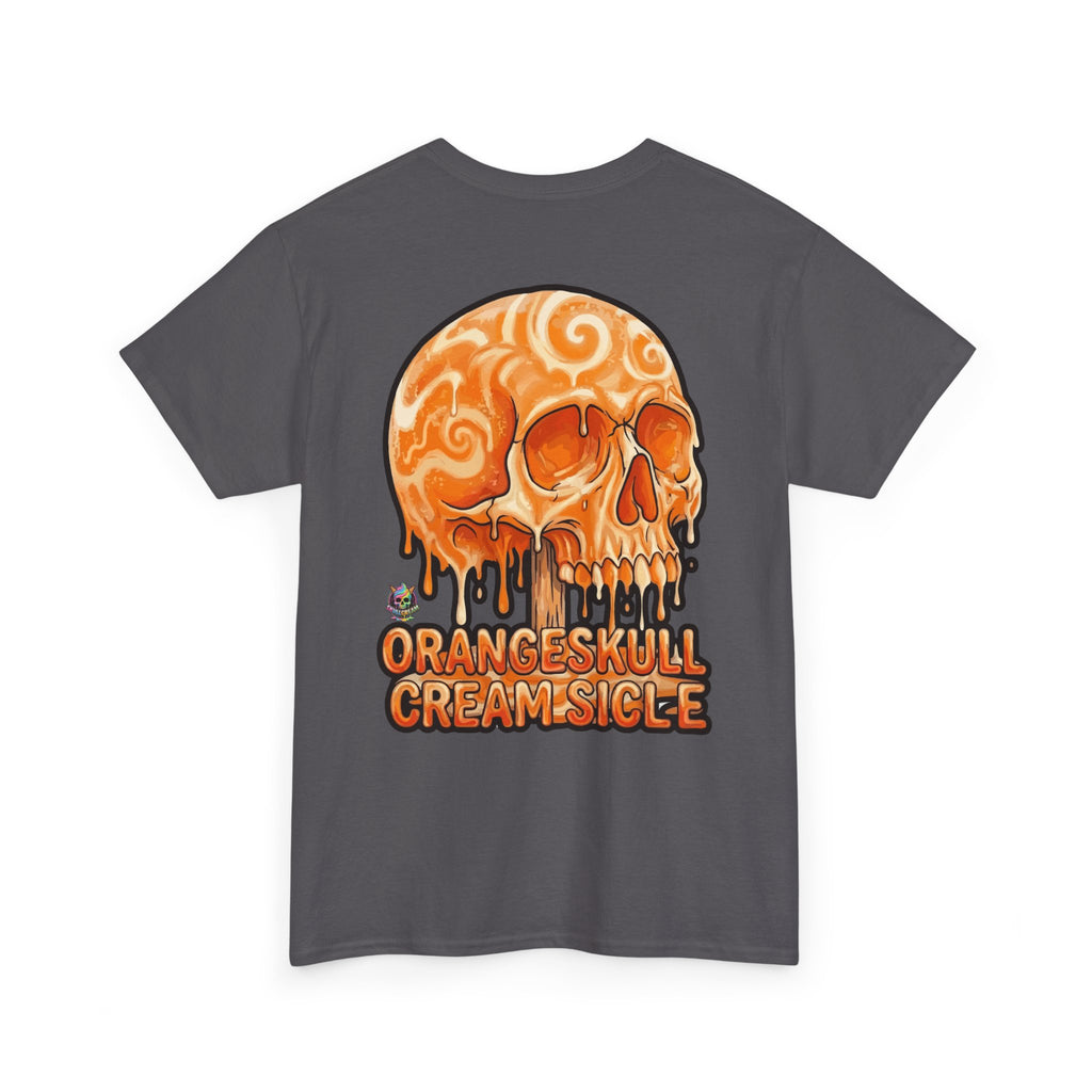 Skullcream-Orangeskull Cream Sickle T-Shirt | Colorful Drip Graphic Tee