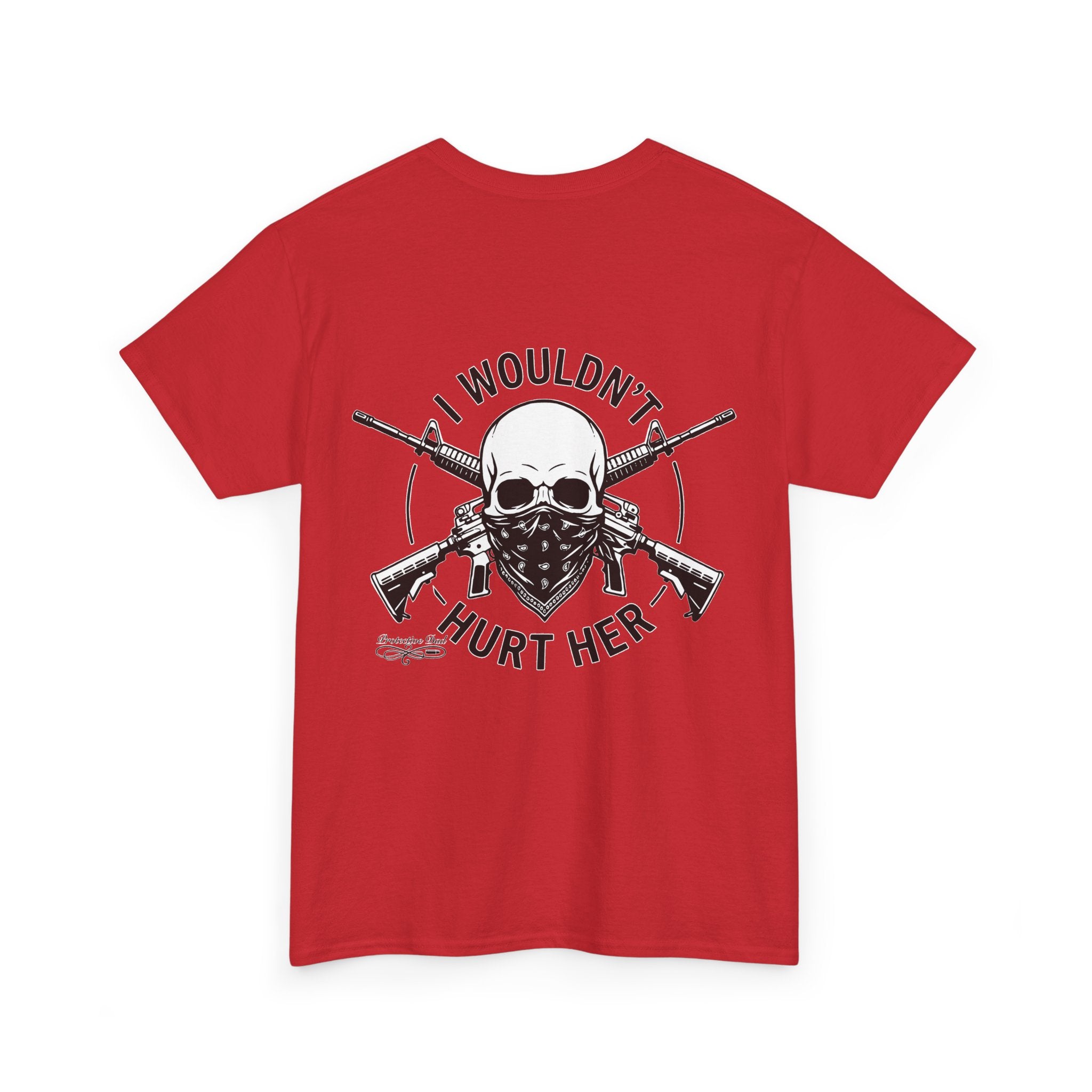 Protective Dad Assault Rifles T-Shirt | Here’s Your Warning