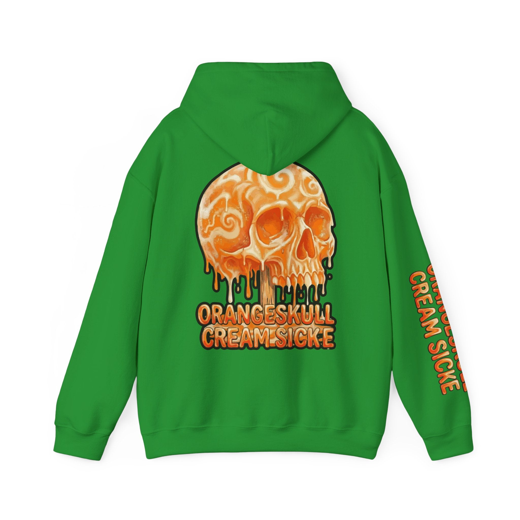 Skullcream-Orangeskull Cream Sickle Hoodie | Dripping Skull Graphic