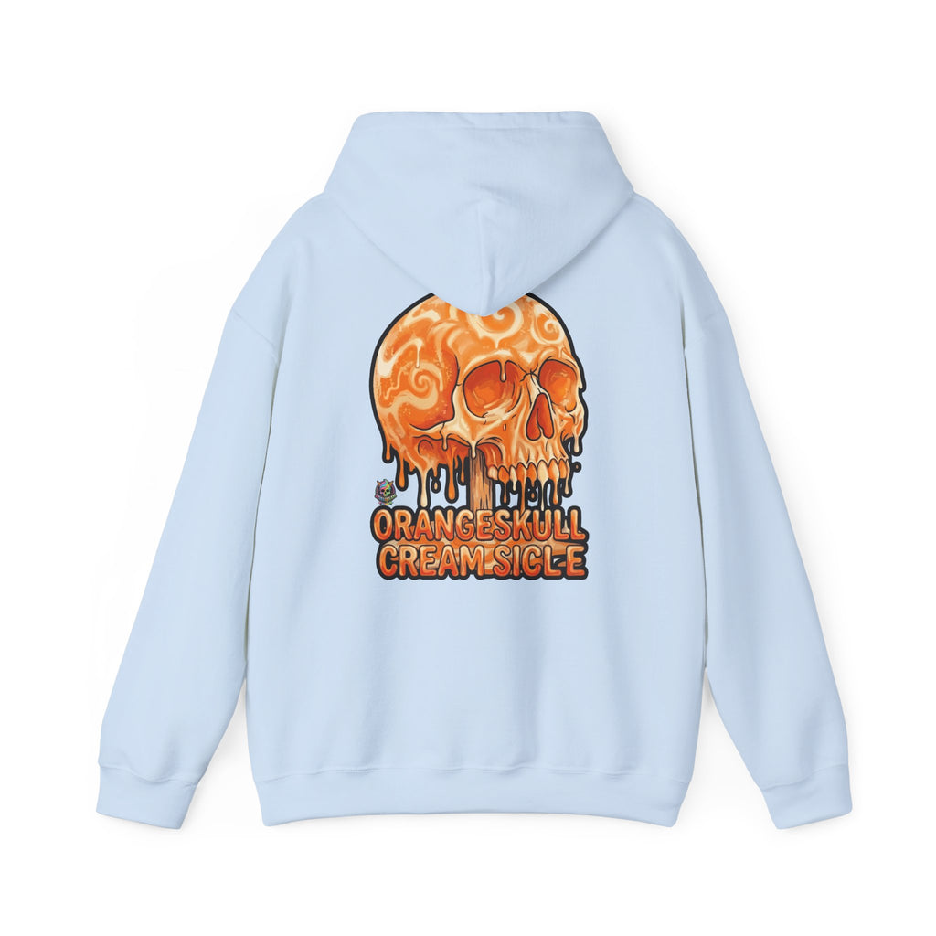 Skullcream-Orangeskull Cream Sickle Hoodie | Dripping Skull Graphic