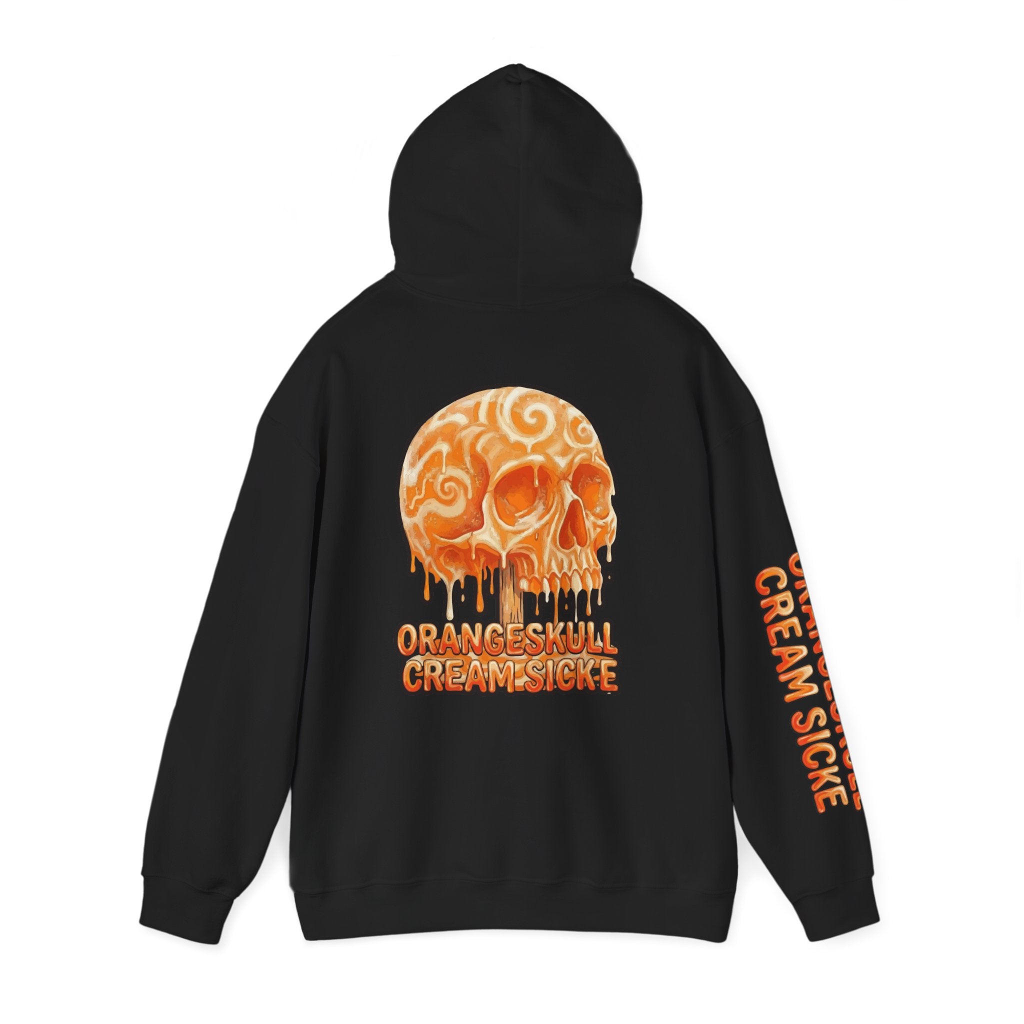 Skullcream-Orangeskull Cream Sickle Hoodie | Dripping Skull Graphic