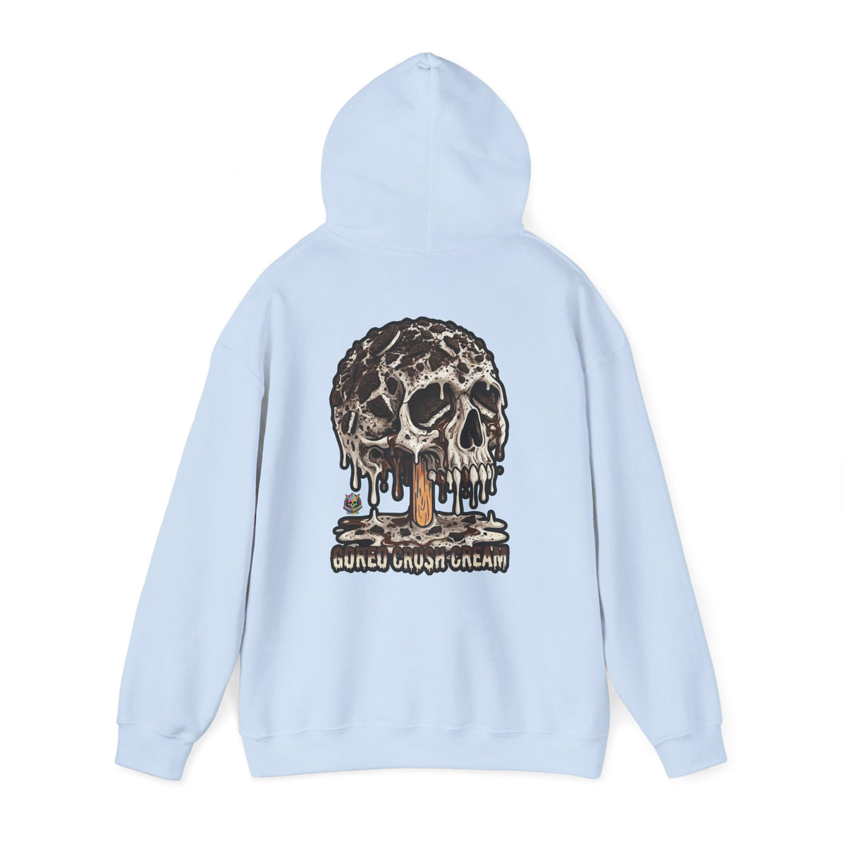 Skullcream-Goreo Crush Cream Hoodie | Dripping Skull Graphic