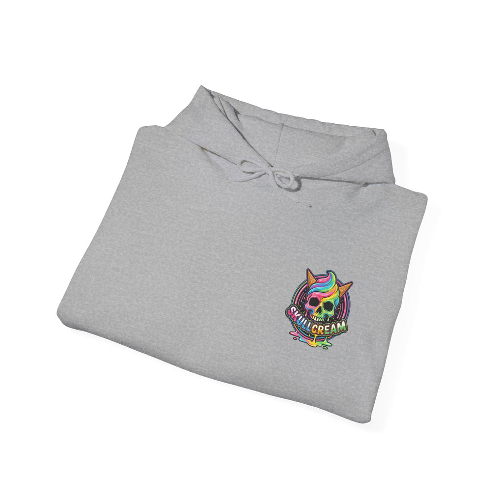 Skullcream-Orangeskull Cream Sickle Hoodie | Dripping Skull Graphic