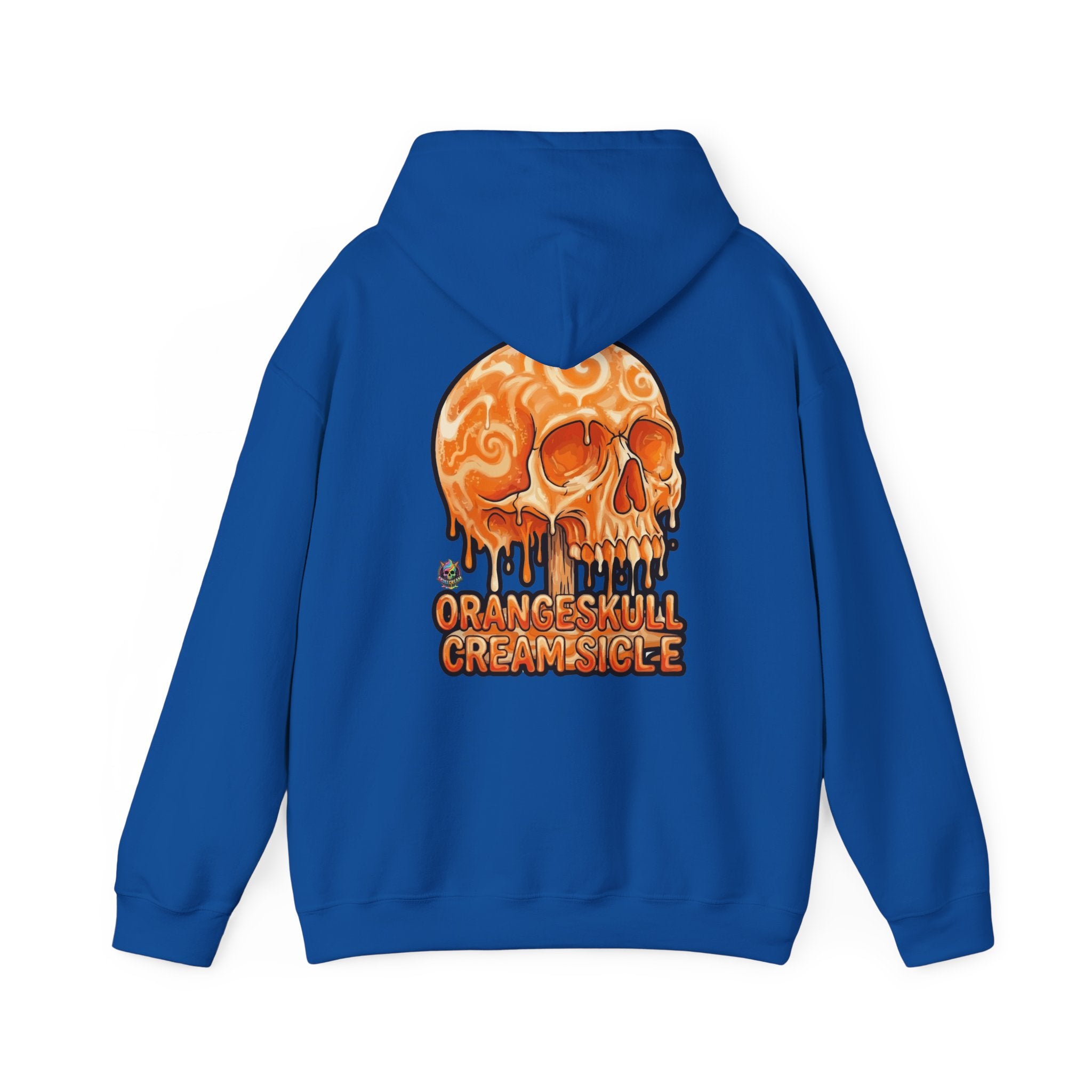 Skullcream-Orangeskull Cream Sickle Hoodie | Dripping Skull Graphic
