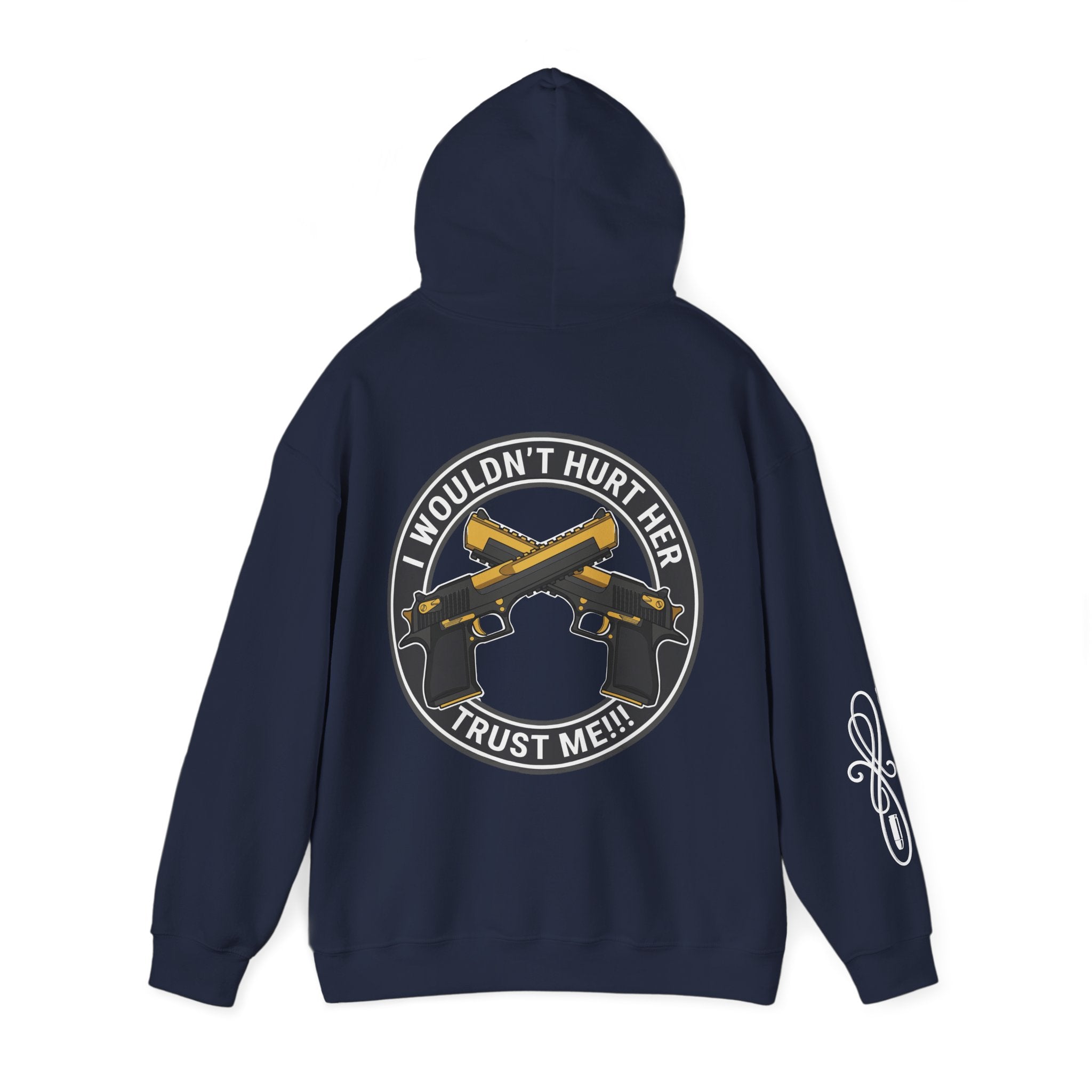 Protective Dad-Pistols Hoodie | Here’s Your Warning | White Font