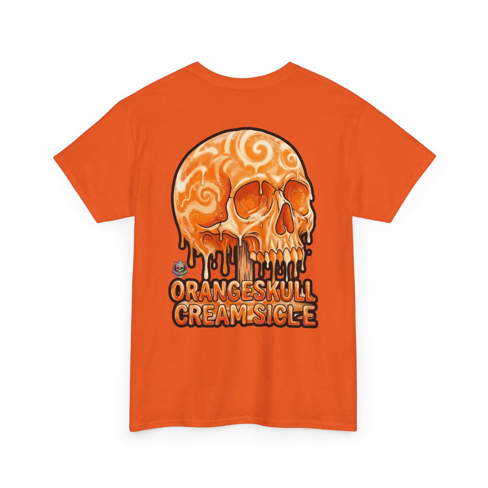 Skullcream-Orangeskull Cream Sickle T-Shirt | Colorful Drip Graphic Tee