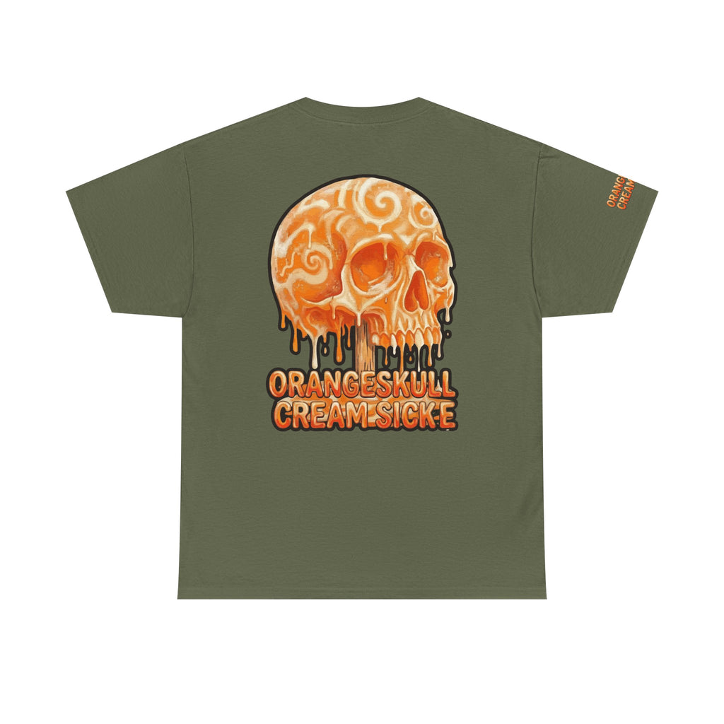 Skullcream-Orangeskull Cream Sickle T-Shirt | Colorful Drip Graphic Tee