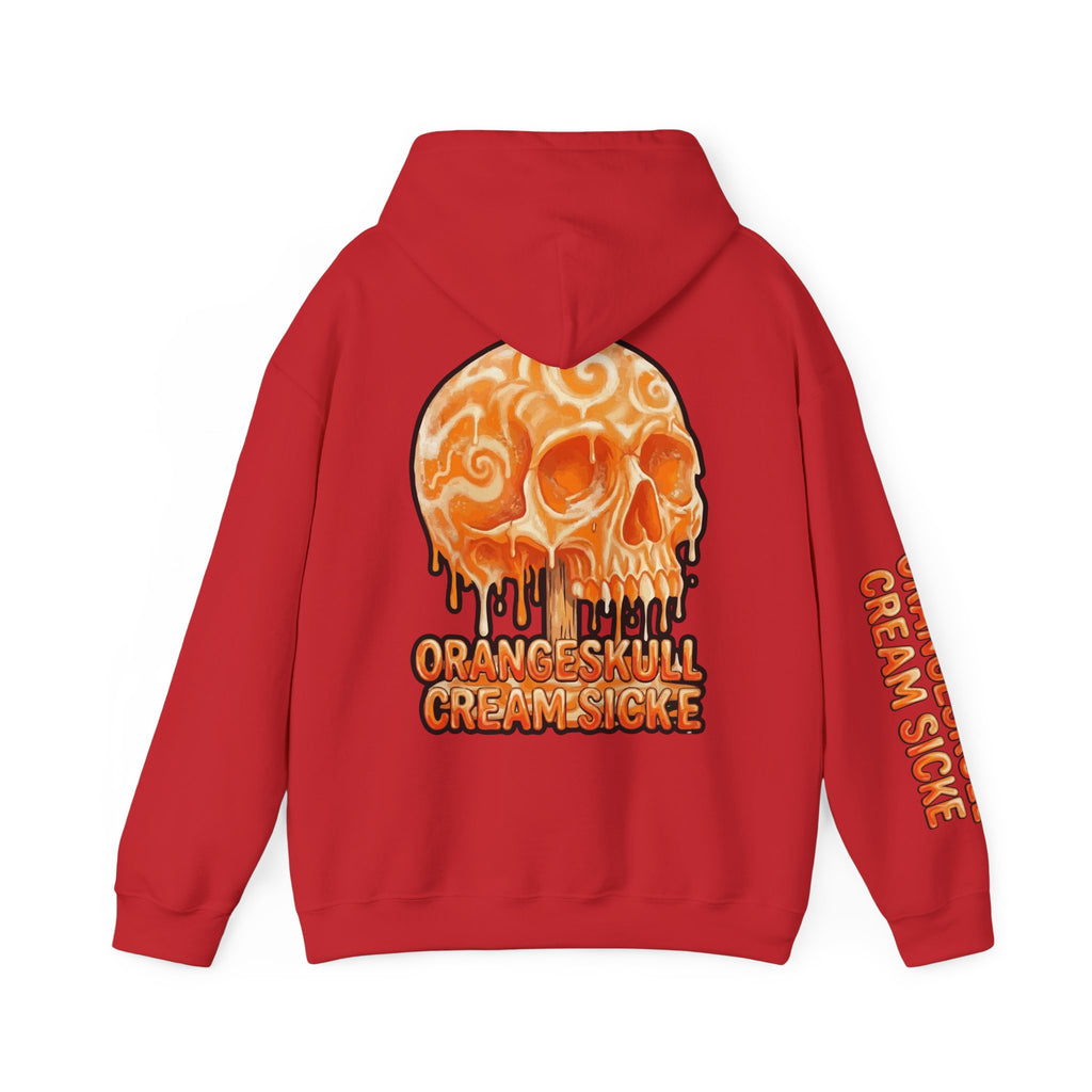 Skullcream-Orangeskull Cream Sickle Hoodie | Dripping Skull Graphic