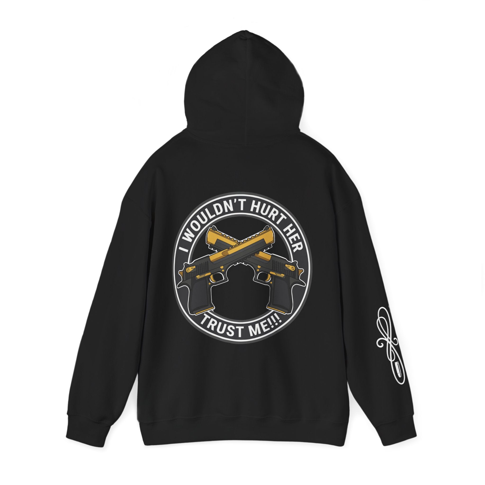 Protective Dad-Pistols Hoodie | Here’s Your Warning | White Font