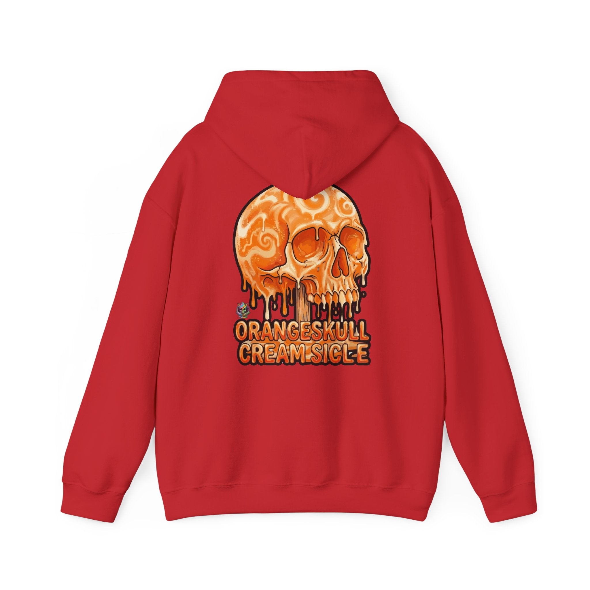 Skullcream-Orangeskull Cream Sickle Hoodie | Dripping Skull Graphic